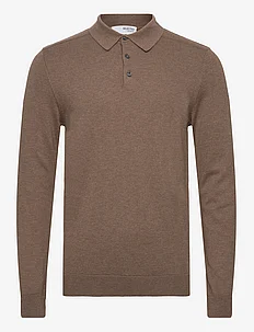 SLHBERG LS KNIT POLO NOOS, Selected Homme