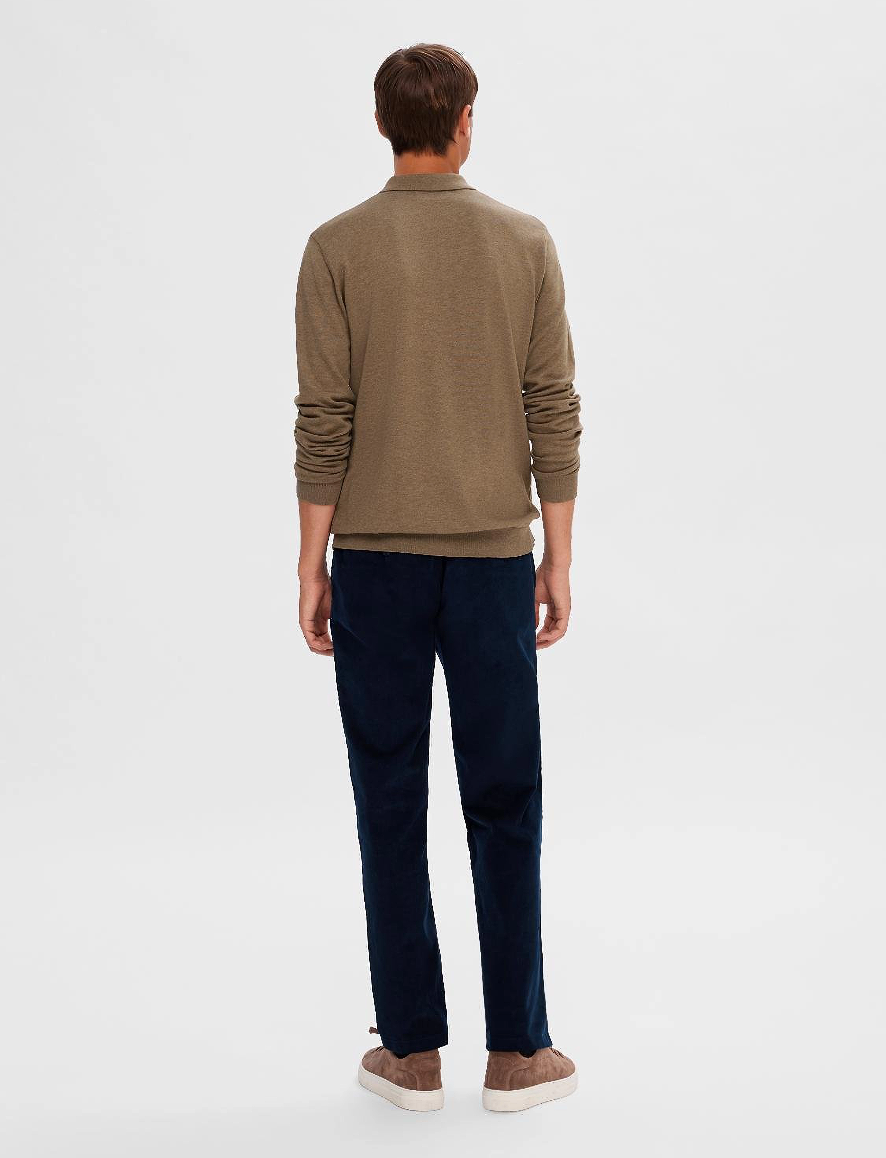 Selected - SLHBERG LS KNIT POLO B - teak - 3