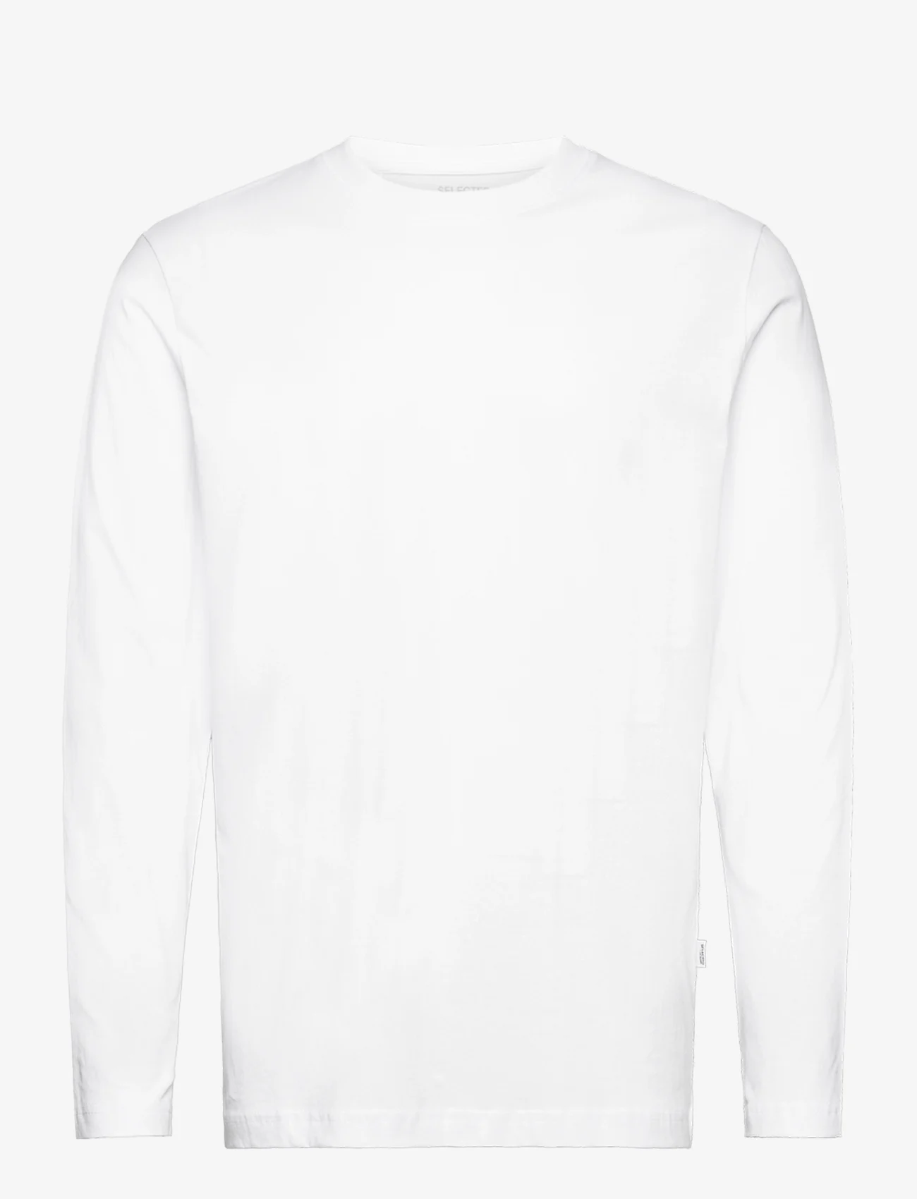 Selected Homme - SLHASPEN LS O-NECK TEE NOOS - t-shirts - bright white - 0