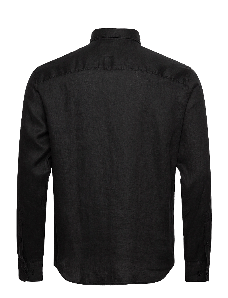 Selected - SLMREGCLAUS KYLIAN LINEN LS SHIRT NOOS - koszule lniane - black - 2