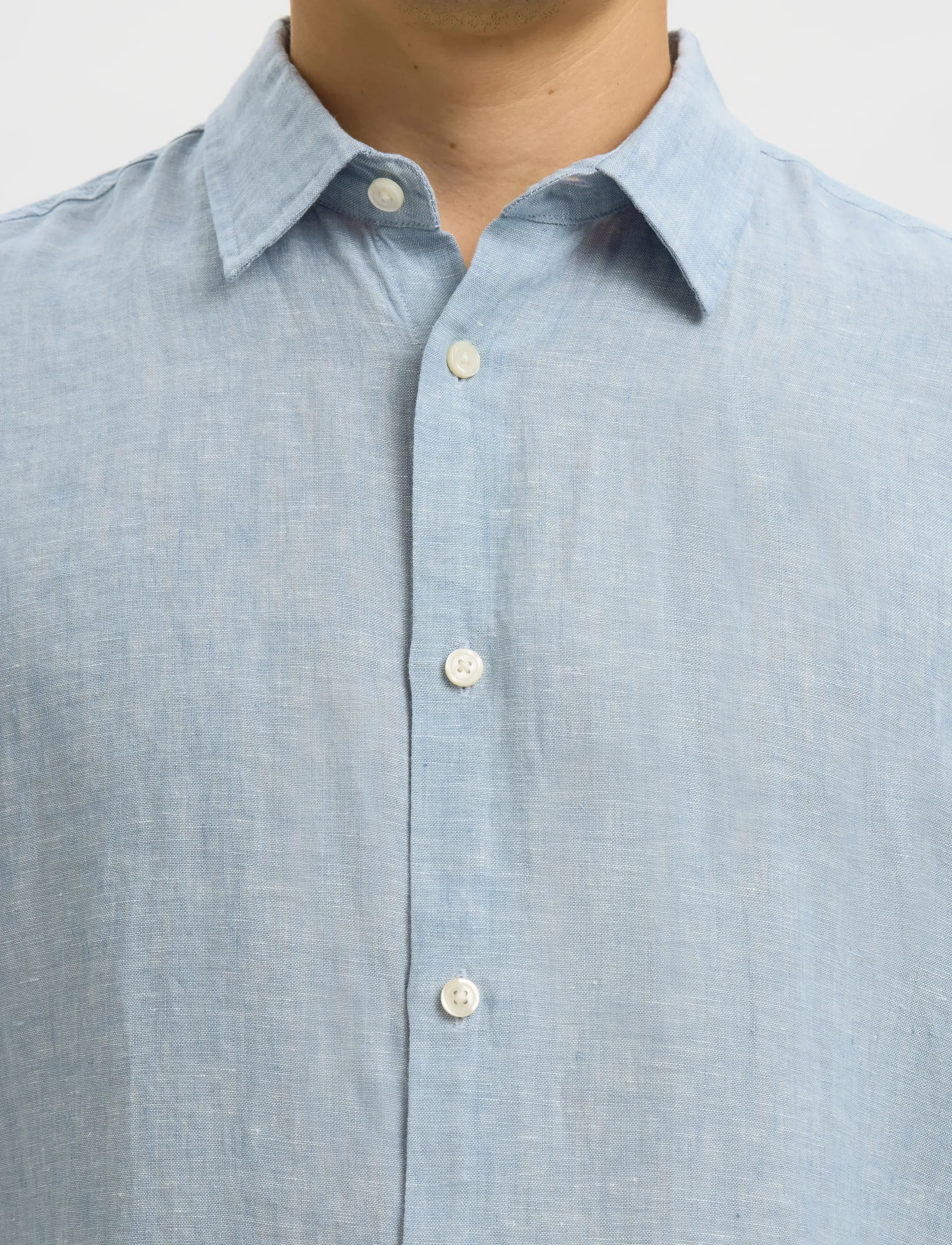 Selected - SLMCLAUS-KYLIAN REG LINEN LS SHIRT NOOS - leinenhemden - blue fog - 5