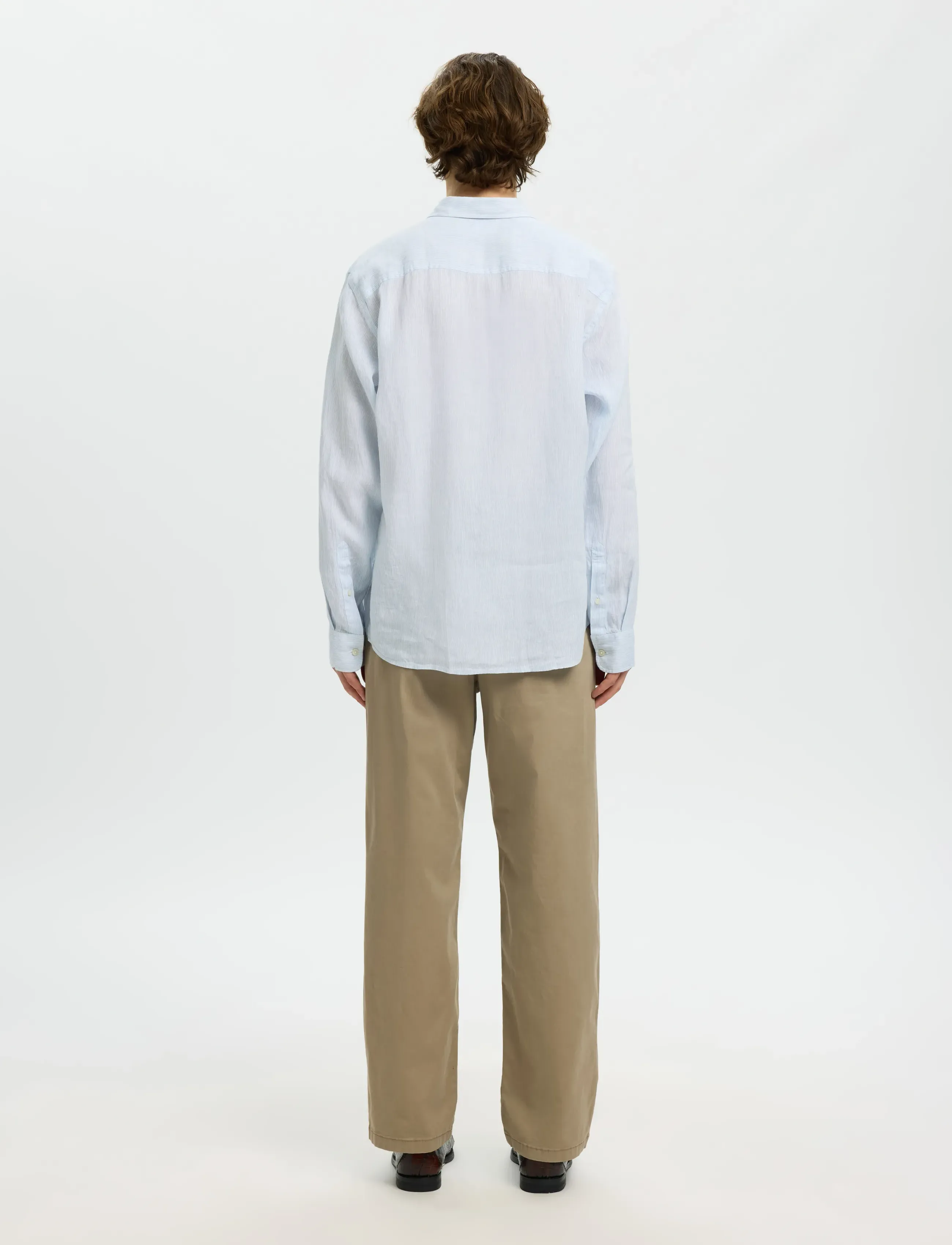 Selected - SLMREGCLAUS KYLIAN LINEN LS SHIRT NOOS - hørskjorter - bright white - 2