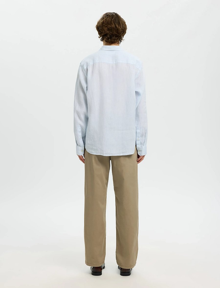 Selected - SLMREGCLAUS KYLIAN LINEN LS SHIRT NOOS - lininiai marškiniai - bright white - 2