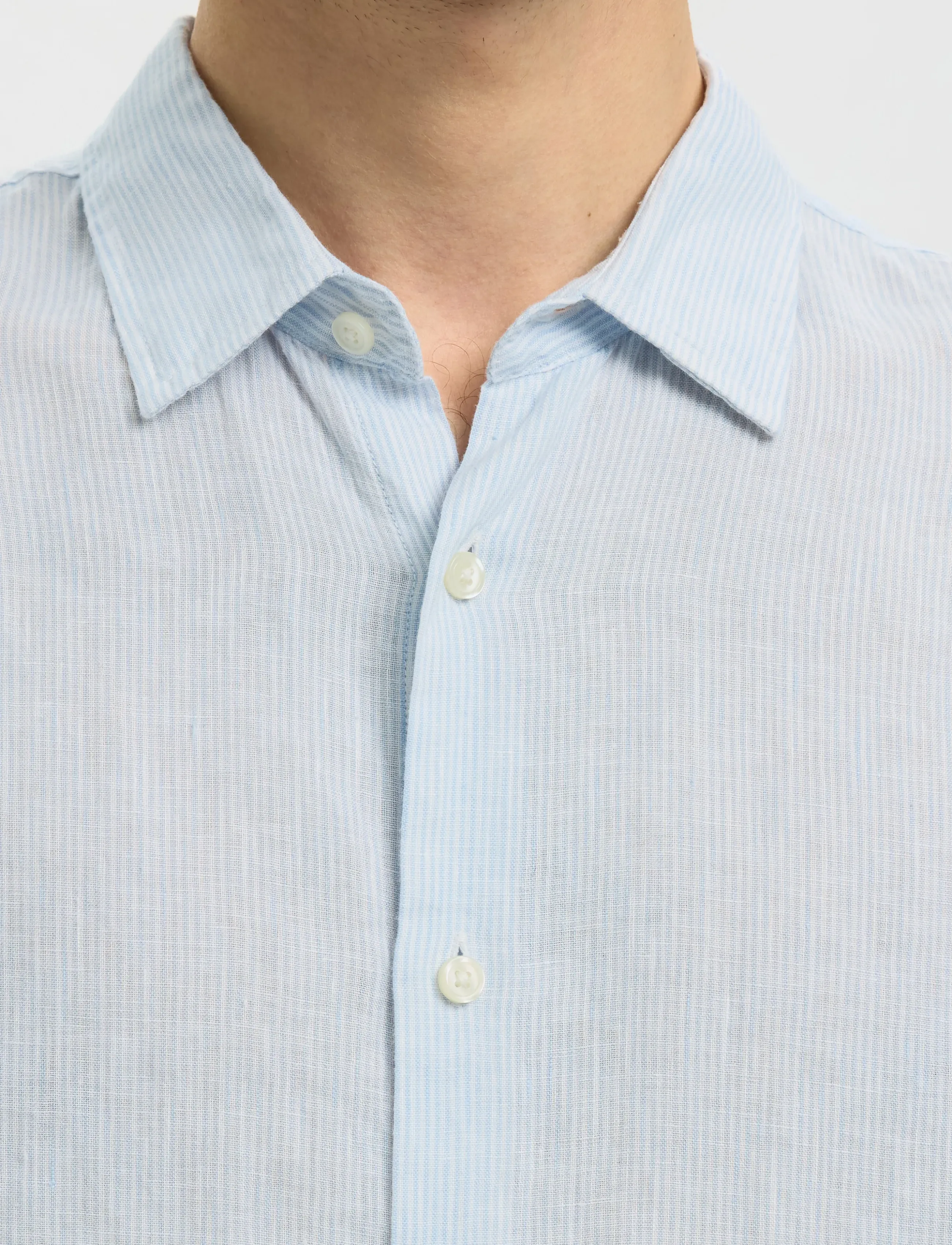 Selected - SLMREGCLAUS KYLIAN LINEN LS SHIRT NOOS - hørskjorter - bright white - 4
