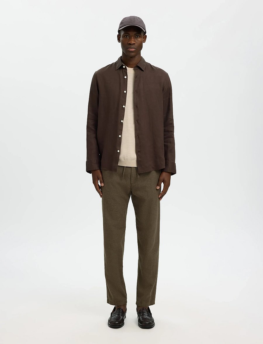 Selected - SLMREGCLAUS KYLIAN LINEN LS SHIRT NOOS - chemises de lin - delicioso - 3