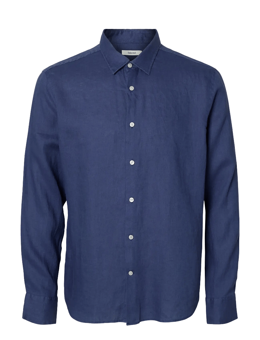 Selected - SLMREGCLAUS KYLIAN LINEN LS SHIRT NOOS - leinenhemden - oceana - 1