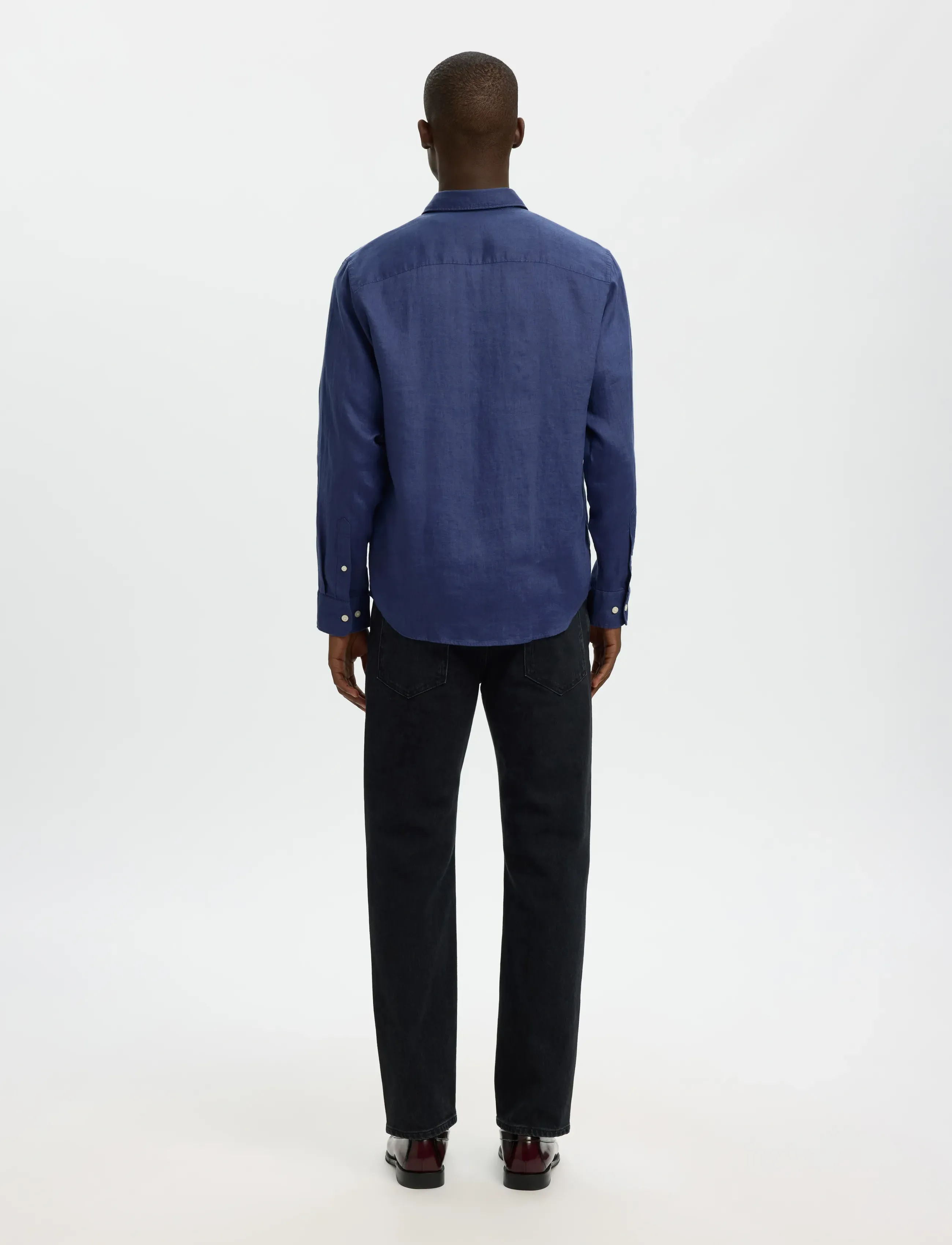 Selected - SLMREGCLAUS KYLIAN LINEN LS SHIRT NOOS - hørskjorter - oceana - 3