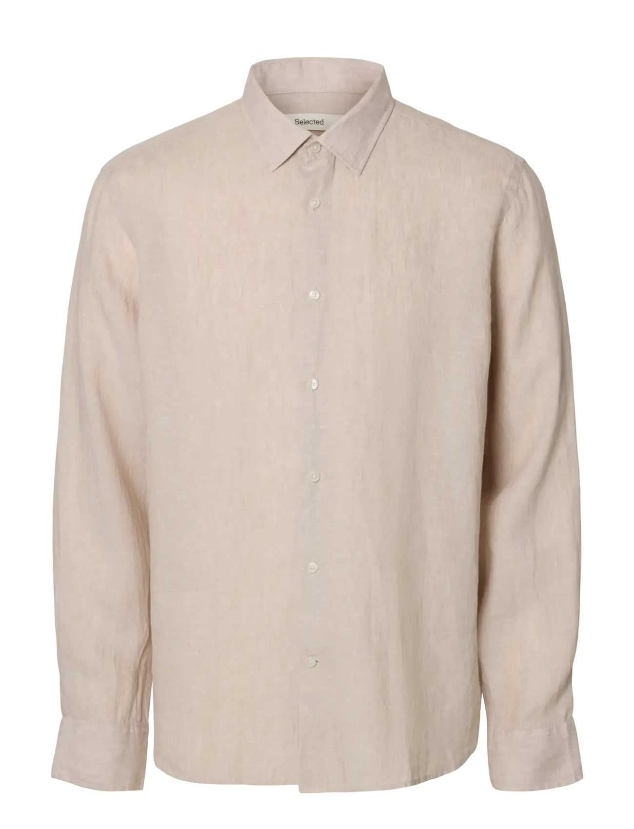 Selected SLMREGCLAUS KYLIAN LINEN LS SHIRT NOOS - Selected - PURE CASHMERE / beige