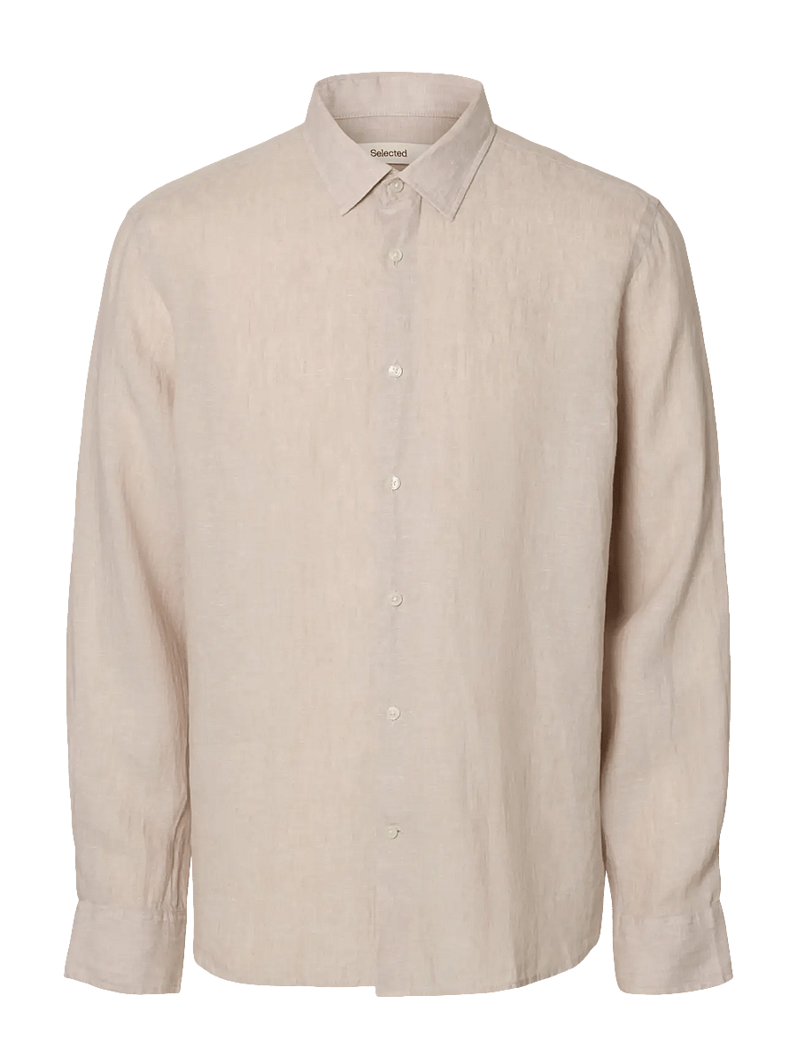 Selected - SLMCLAUS-KYLIAN REG LINEN LS SHIRT NOOS - chemises de lin - pure cashmere - 1