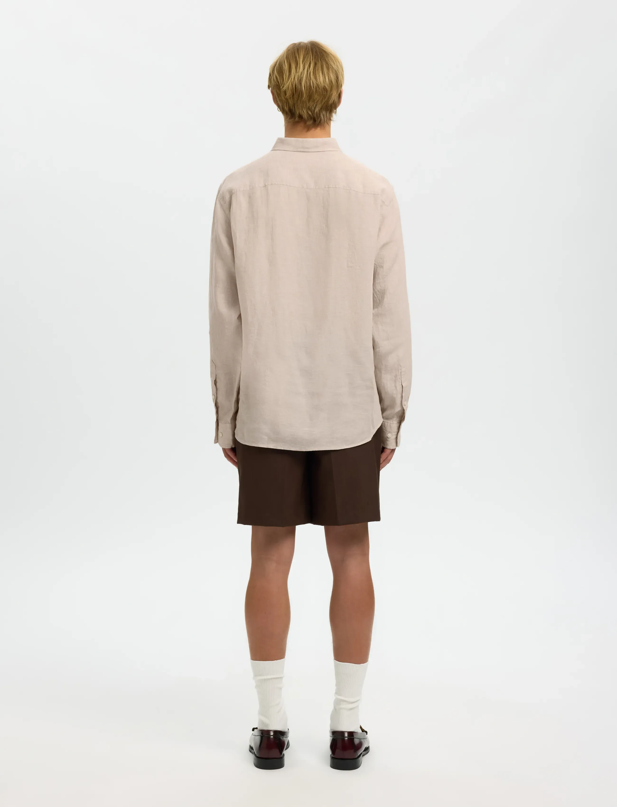 Selected - SLMCLAUS-KYLIAN REG LINEN LS SHIRT NOOS - chemises de lin - pure cashmere - 3