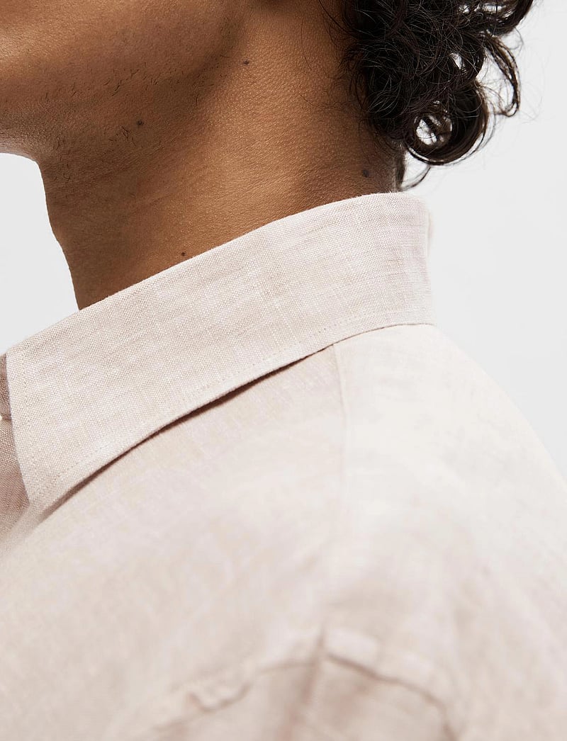 Selected - SLHREGKYLIAN-LINEN SHIRT LS CLASSIC NOOS - linneskjortor - pure cashmere - 4