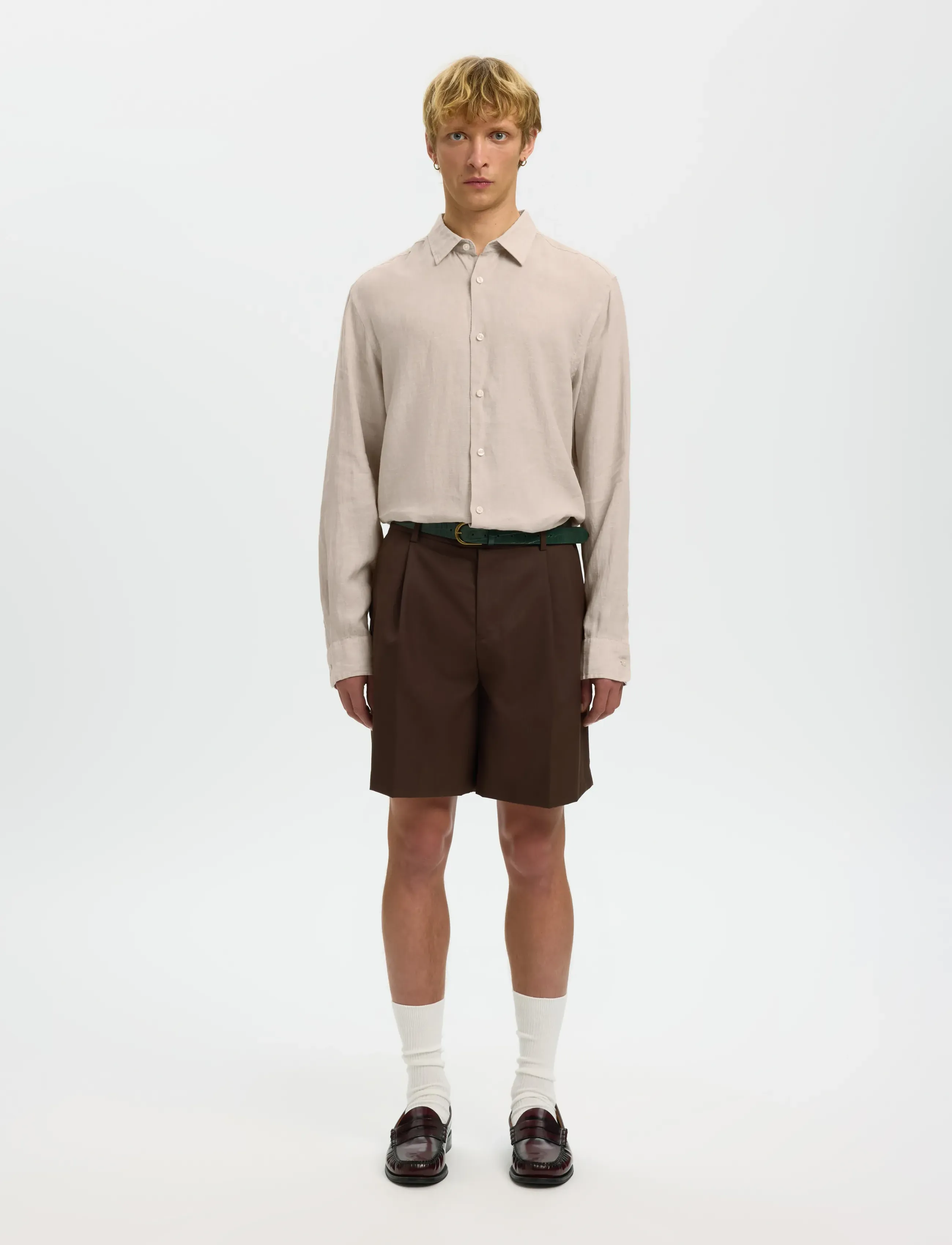 Selected - SLMCLAUS-KYLIAN REG LINEN LS SHIRT NOOS - chemises de lin - pure cashmere - 4