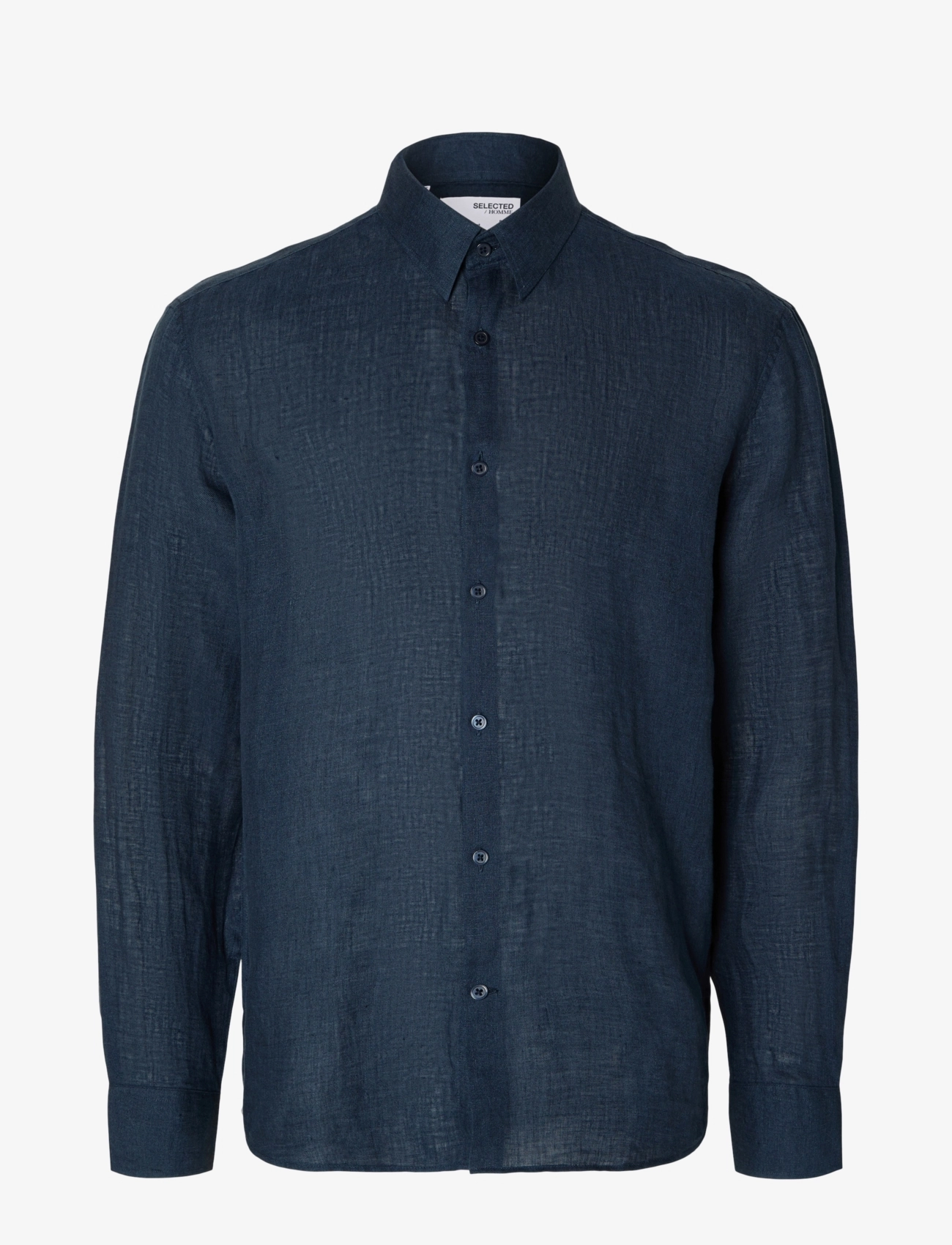 Selected - SLMREGCLAUS KYLIAN LINEN LS SHIRT NOOS - linneskjortor - sky captain - 1