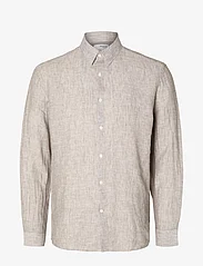 Selected Homme - SLHREGKYLIAN-LINEN SHIRT LS CLASSIC NOOS - linen shirts - vetiver - 0