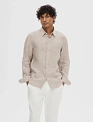 Selected Homme - SLHREGKYLIAN-LINEN SHIRT LS CLASSIC NOOS - linen shirts - vetiver - 1