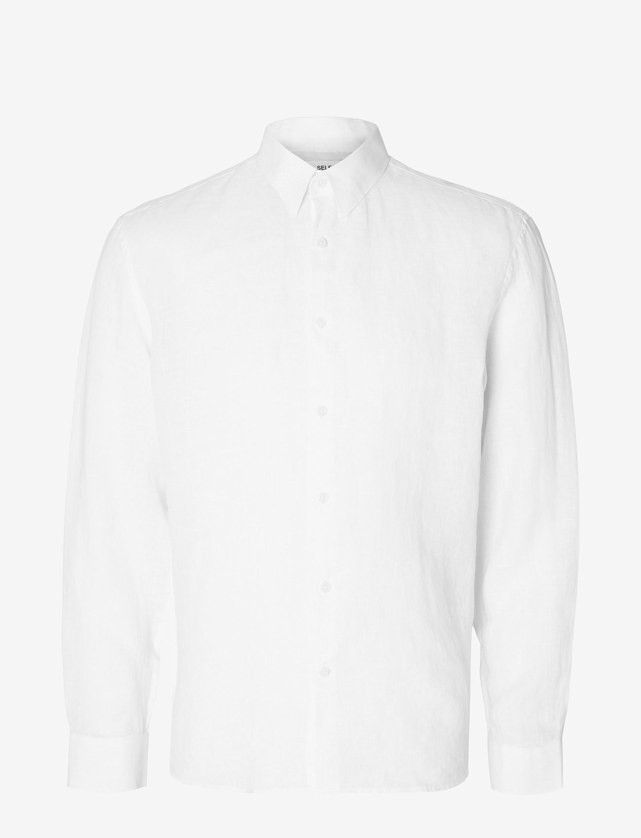 Selected - SLMREGCLAUS KYLIAN LINEN LS SHIRT NOOS - linneskjortor - white - 1