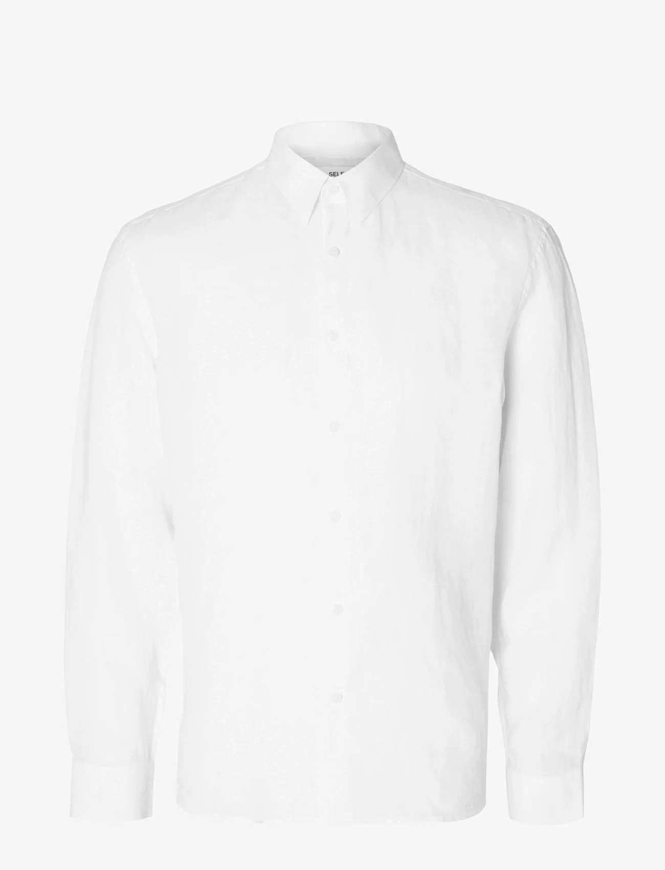 Selected Homme - SLHREGKYLIAN-LINEN SHIRT LS CLASSIC NOOS - linen shirts - white - 0