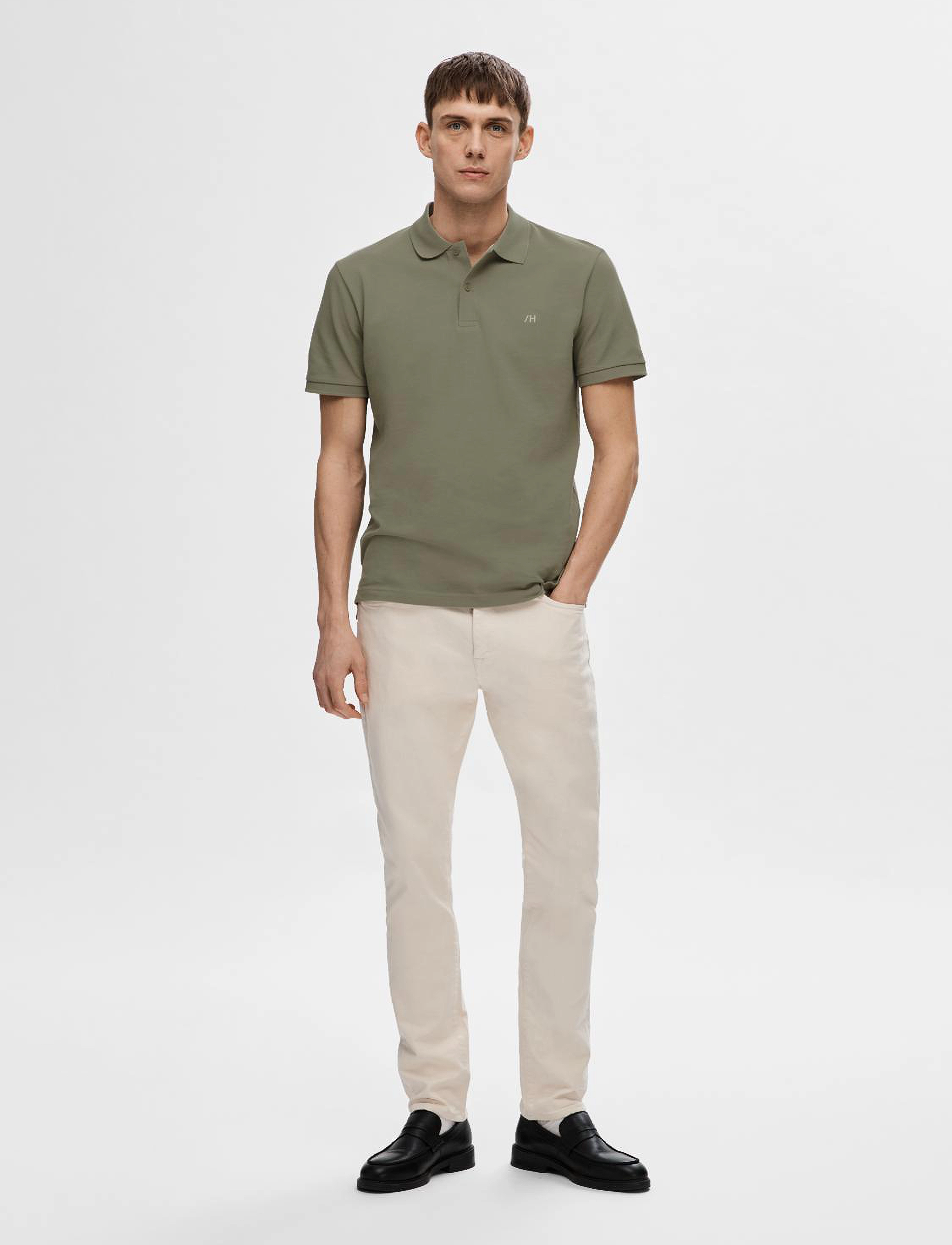 Selected - SLH175-SLIM LEON 6402 ECRU SOFT JNS NOOS - ecru - 4