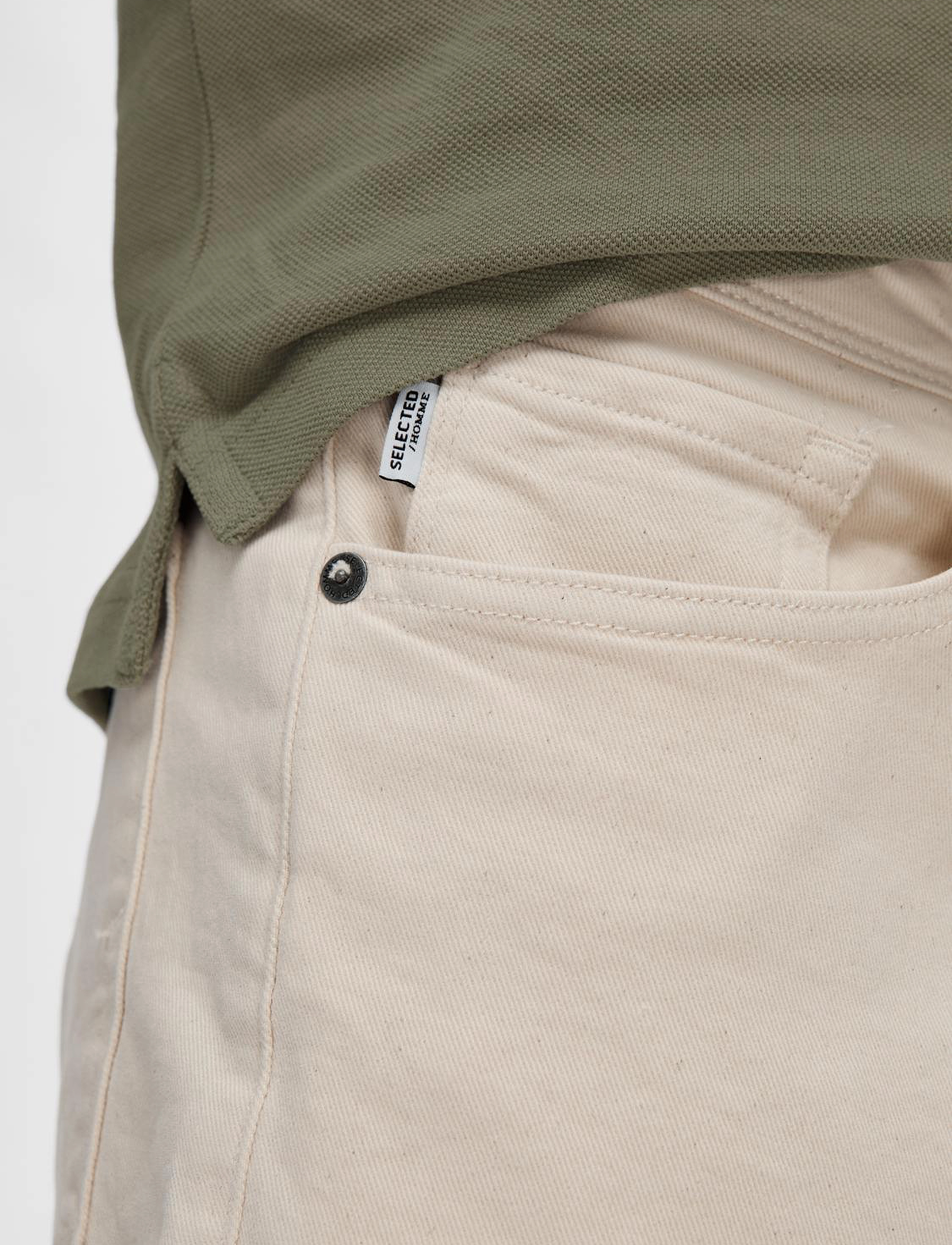 Selected - SLH175-SLIM LEON 6402 ECRU SOFT JNS NOOS - ecru - 5