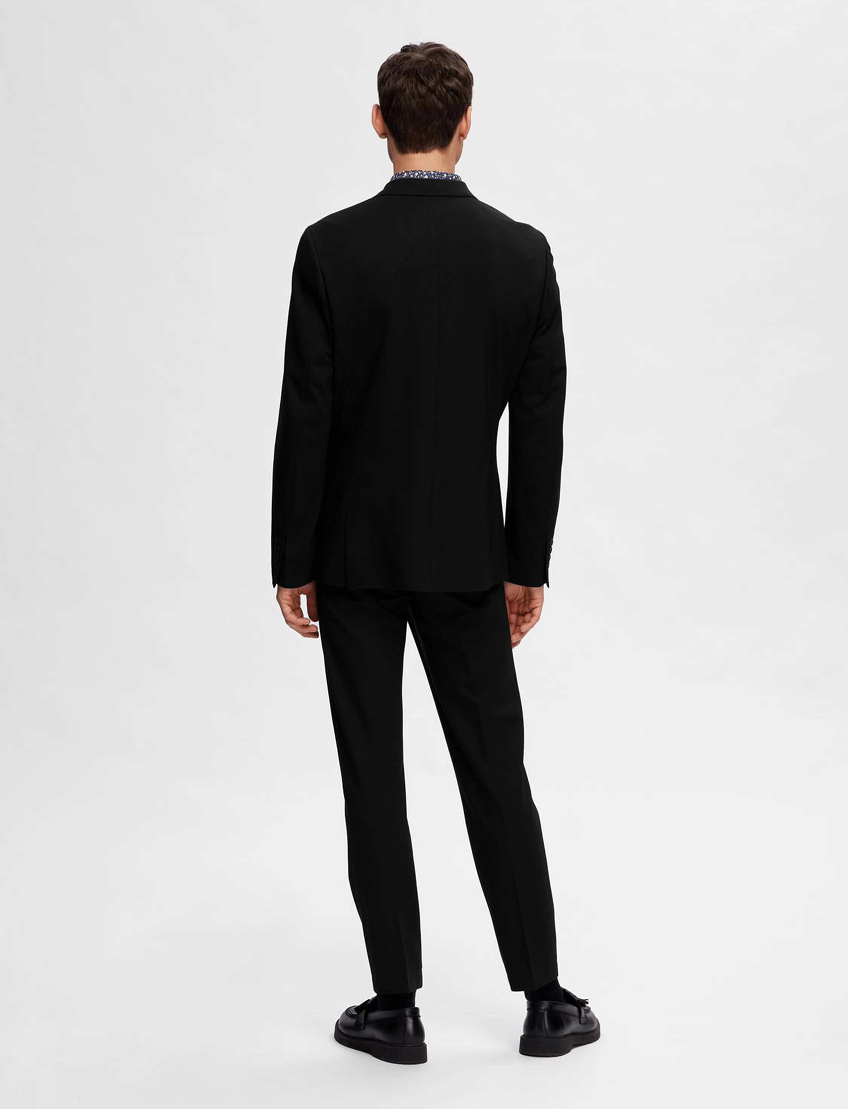 Selected - SLHSLIM-DELON JERSEY BLZ FLEX NOOS - blazers à boutonnage simple - black - 3