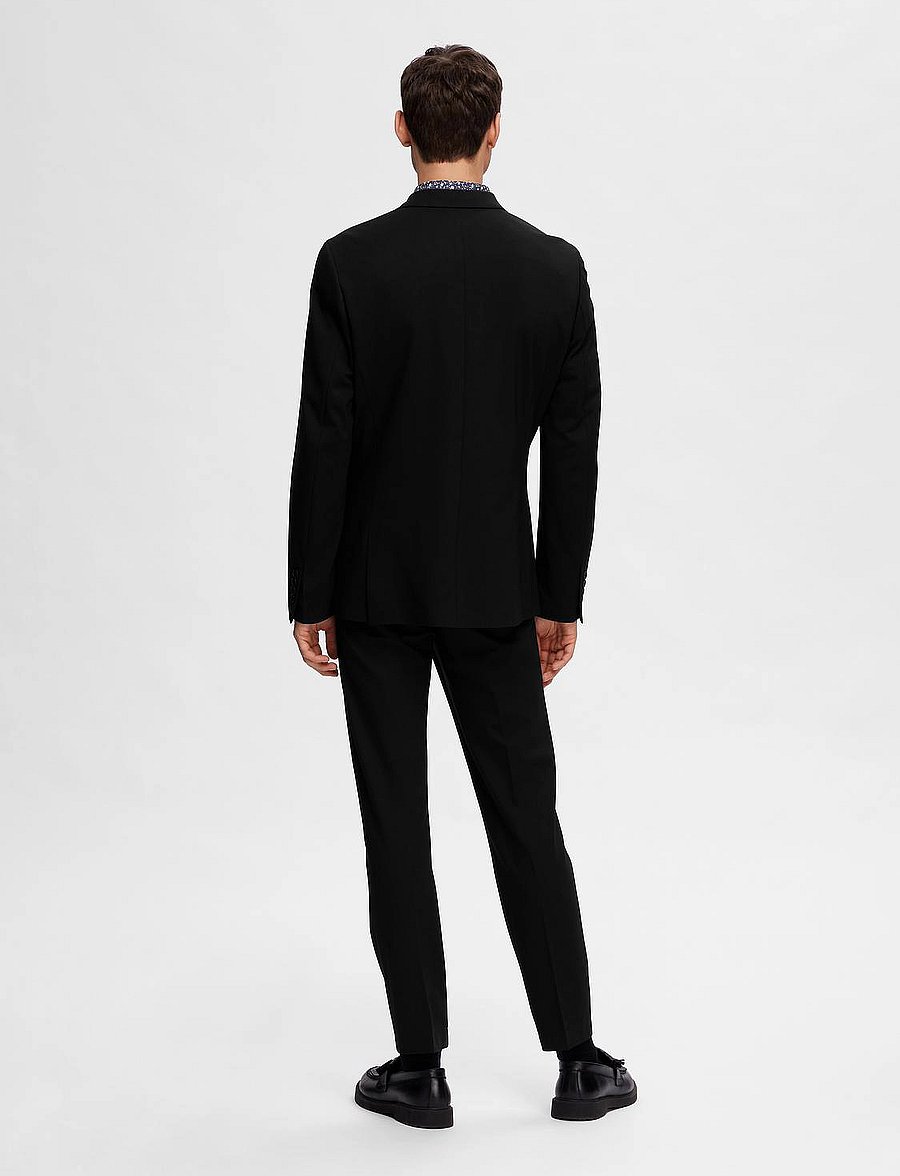 Selected - SLHSLIM-DELON JERSEY BLZ FLEX NOOS - blazers à boutonnage simple - black - 3