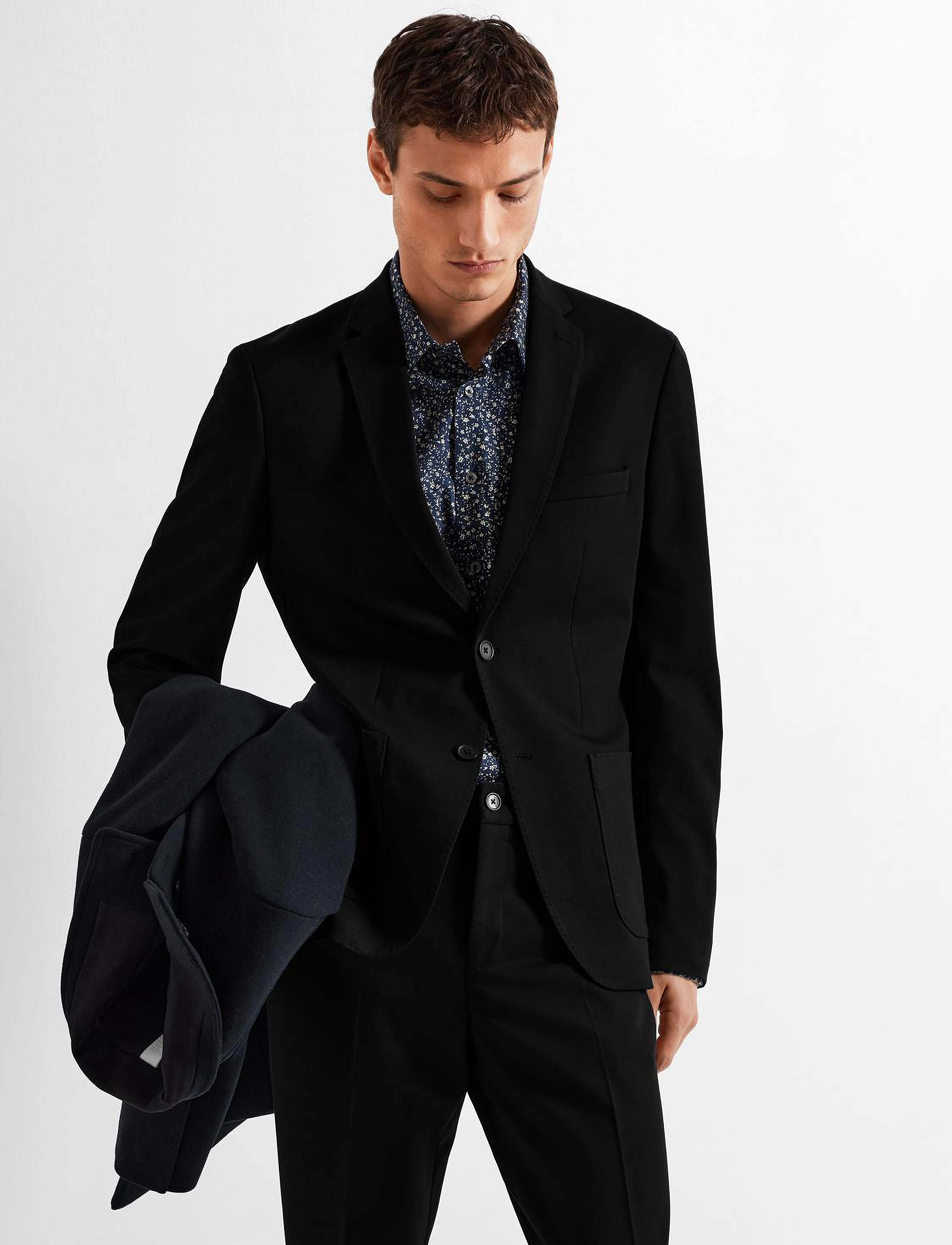 Selected - SLHSLIM-DELON JERSEY BLZ FLEX NOOS - blazers à boutonnage simple - black - 5