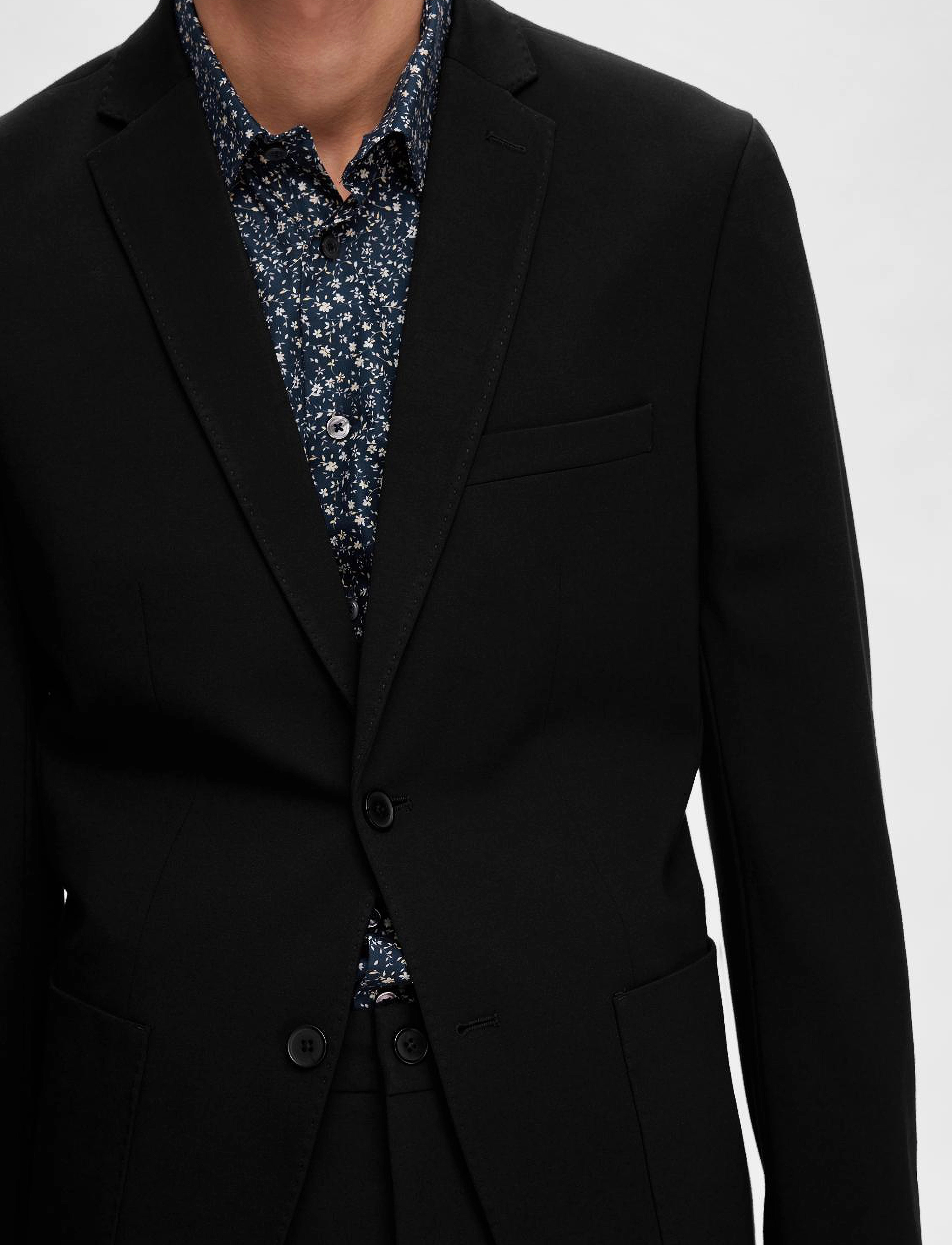 Selected SLHSLIM-DELON JERSEY BLZ FLEX NOOS - Kleidung - BLACK / black
