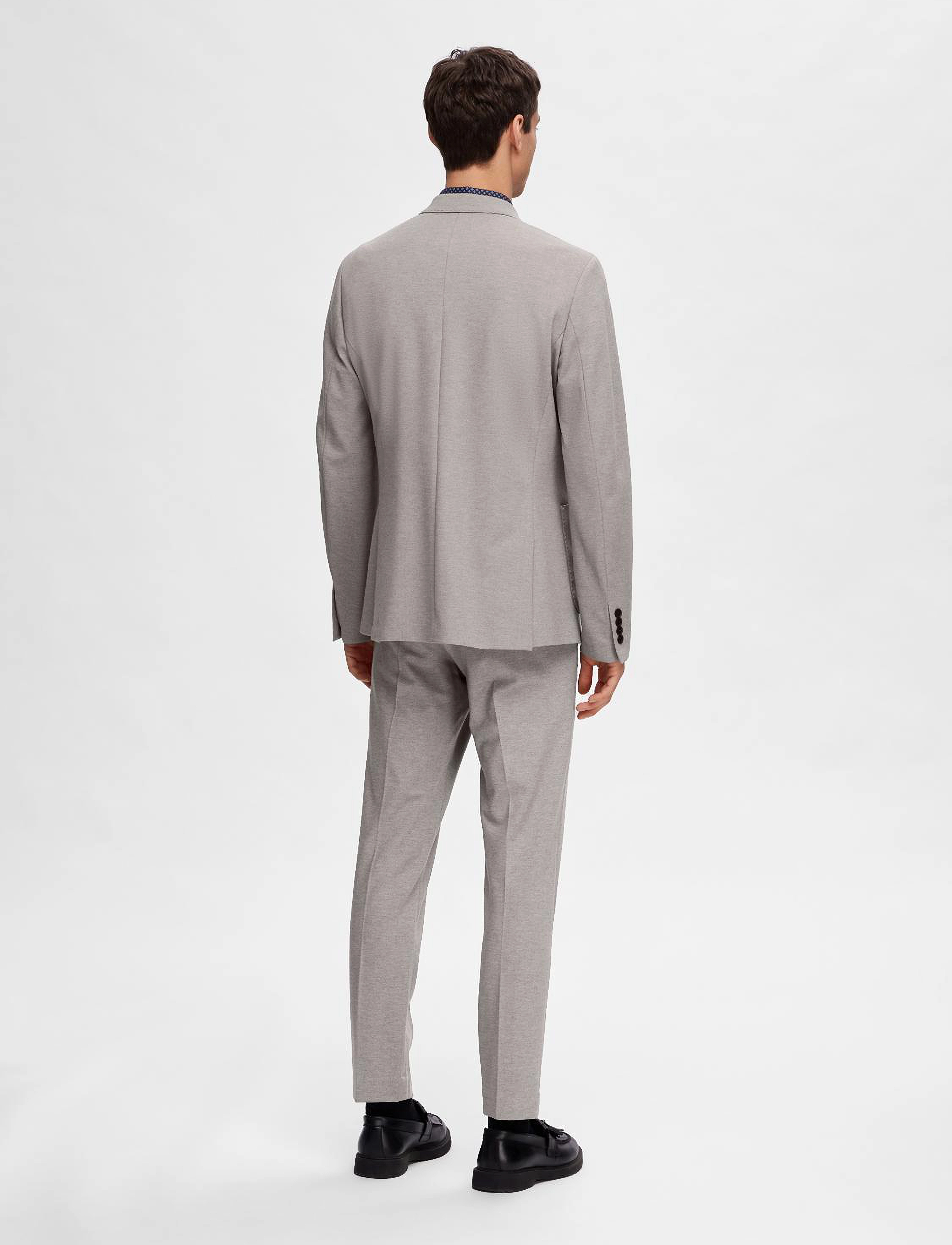 Selected - SLHSLIM-DELON JERSEY BLZ FLEX NOOS - enkeltradede blazere - light grey melange - 4