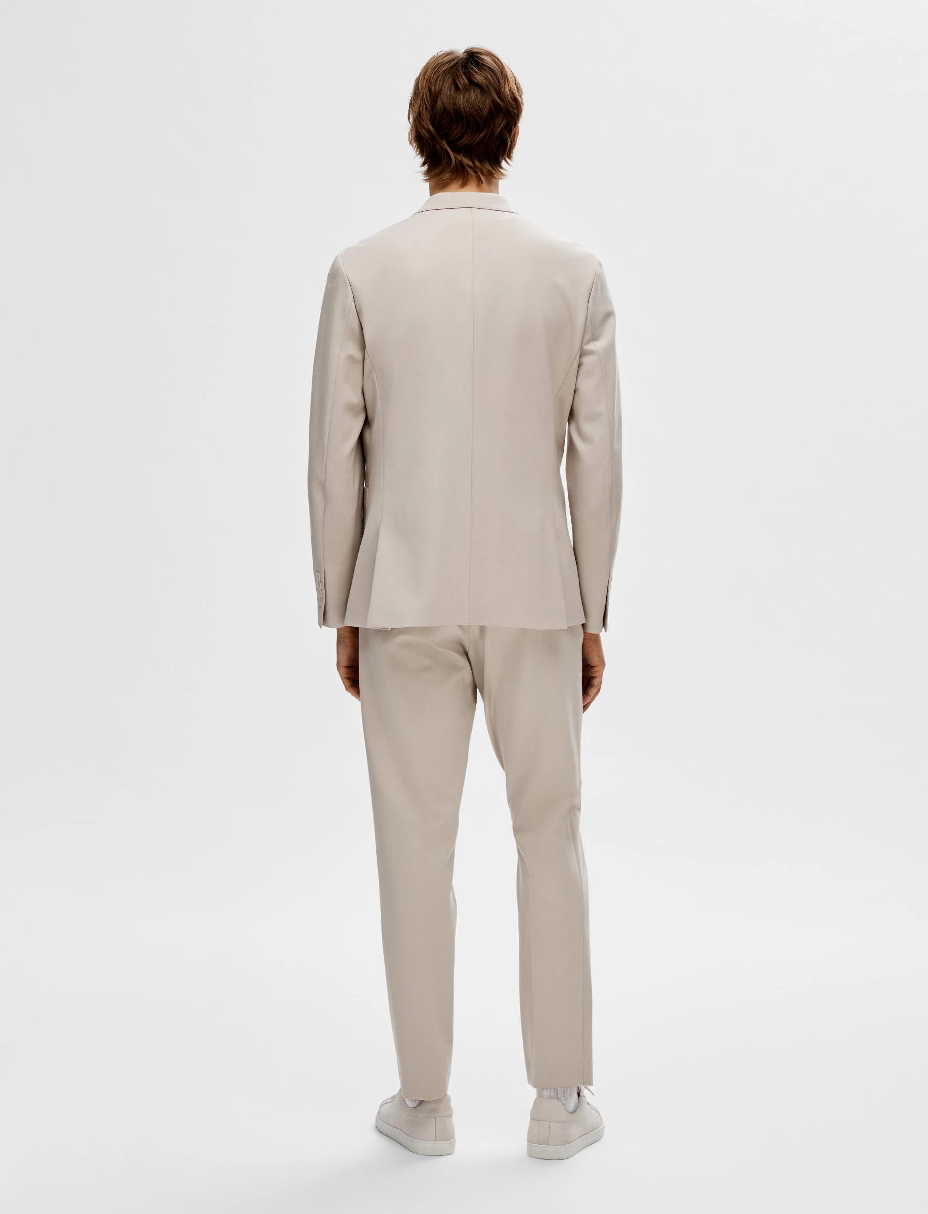 Selected - SLHSLIM-DELON JERSEY BLZ FLEX NOOS - enkeltradede blazere - oatmeal - 2