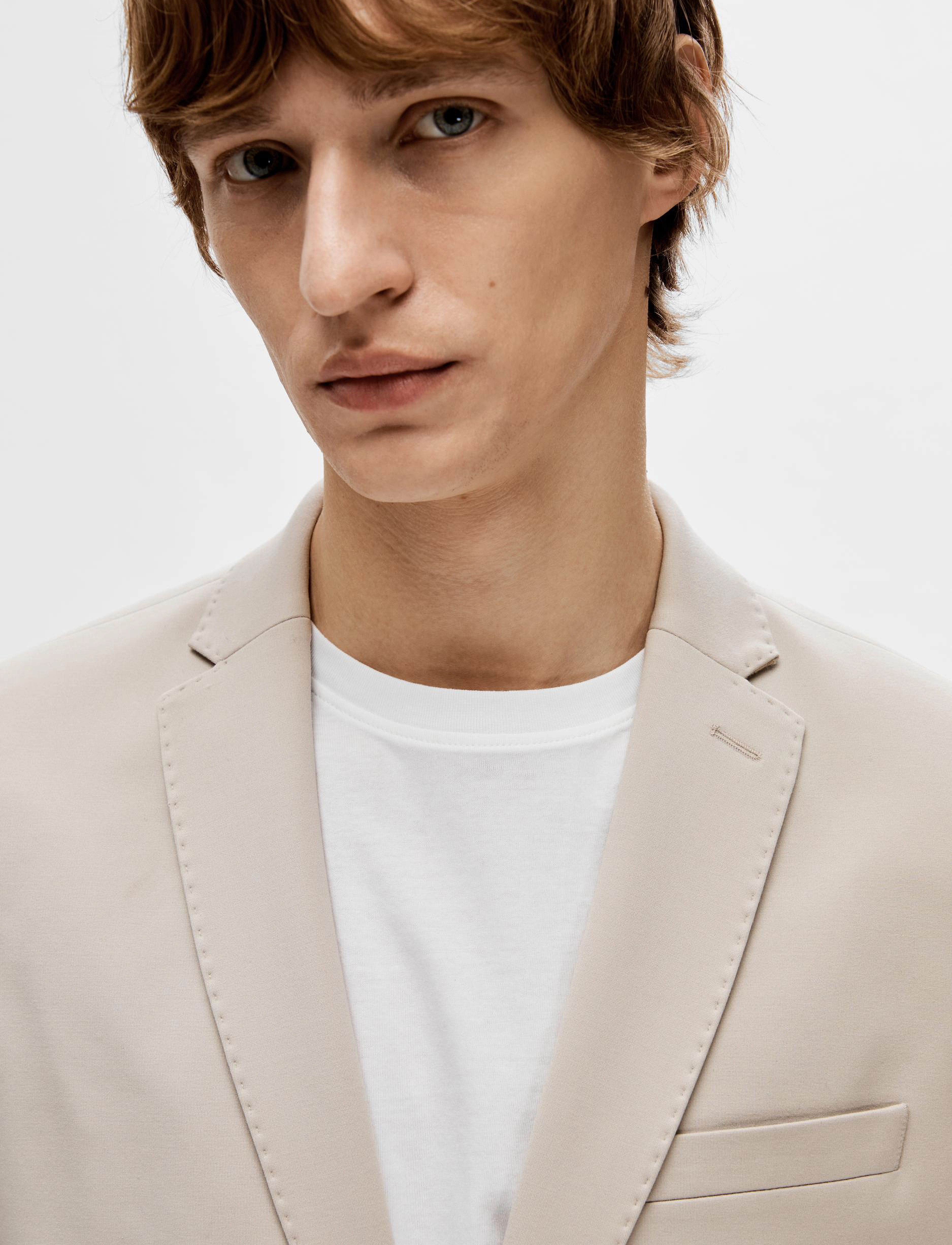 Selected - SLHSLIM-DELON JERSEY BLZ FLEX NOOS - enkeltradede blazere - oatmeal - 3