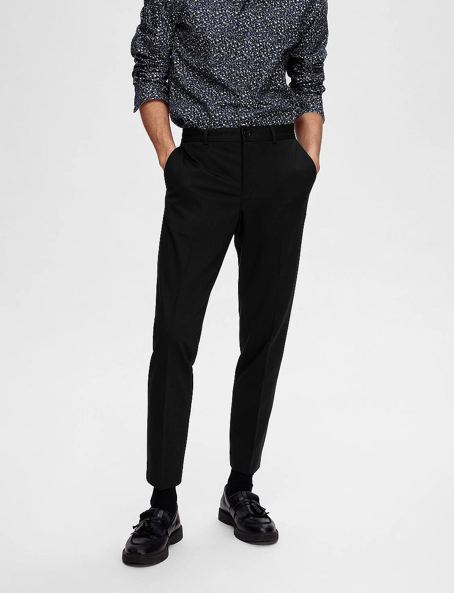 Selected - SLHSLIM-DELON JERSEY TRS FLEX NOOS - pantalons habillés - black - 0