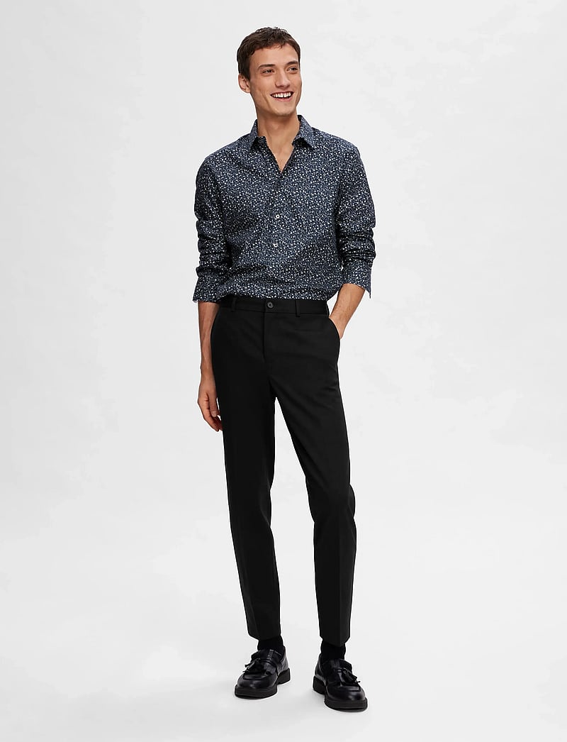 Selected - SLHSLIM-DELON JERSEY TRS FLEX NOOS - jakkafatabuxur - black - 4