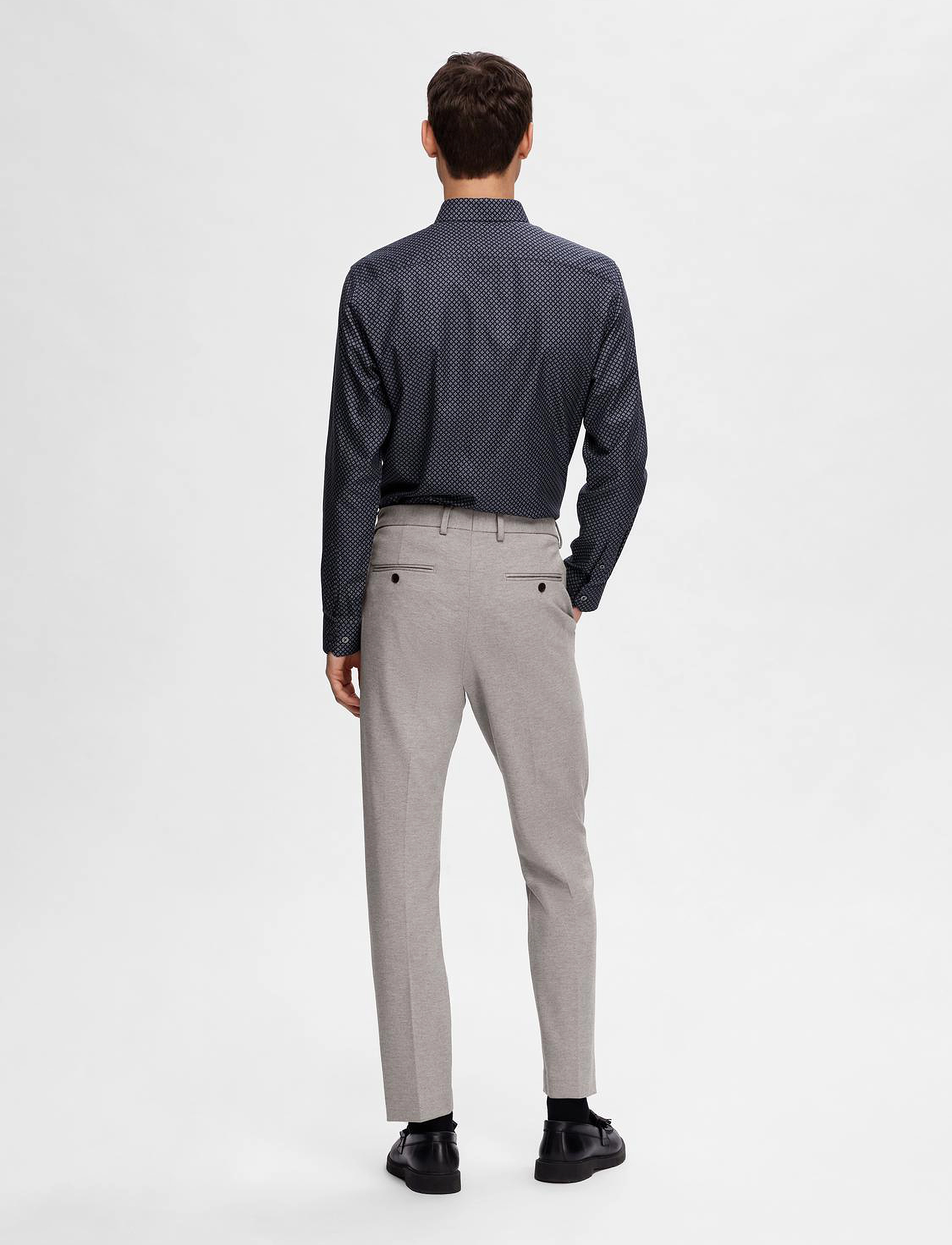 Selected - SLHSLIM-DELON JERSEY TRS FLEX NOOS - jakkesætsbukser - light grey melange - 2