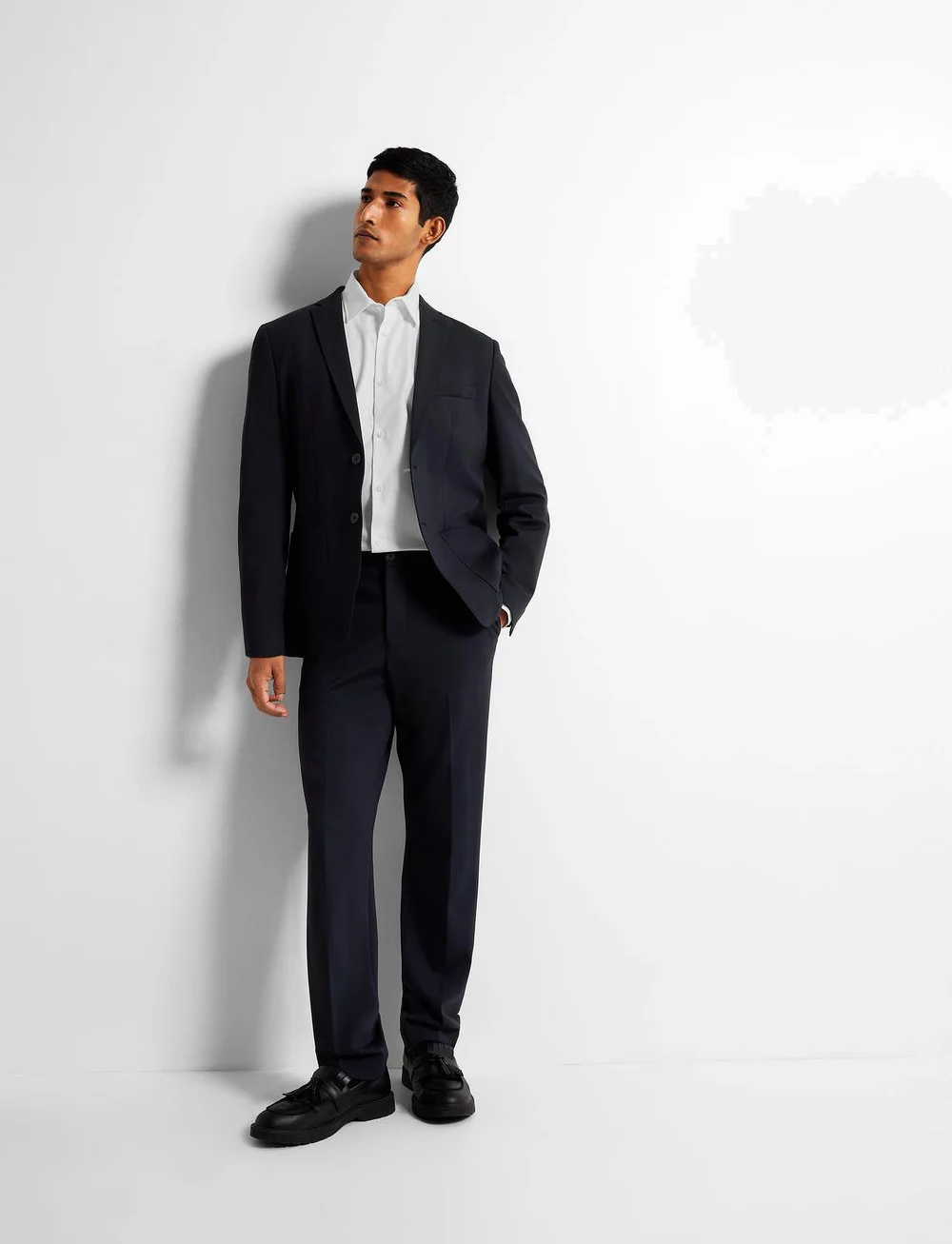 Selected - SLHSLIM-DELON JERSEY TRS FLEX NOOS - kostymbyxor - navy blazer - 4