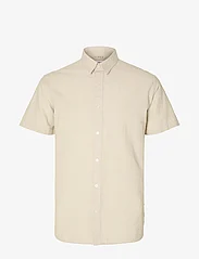 Selected Homme - SLHREG-SUN SHIRT SS NOOS - kortärmade skjortor - pure cashmere - 0