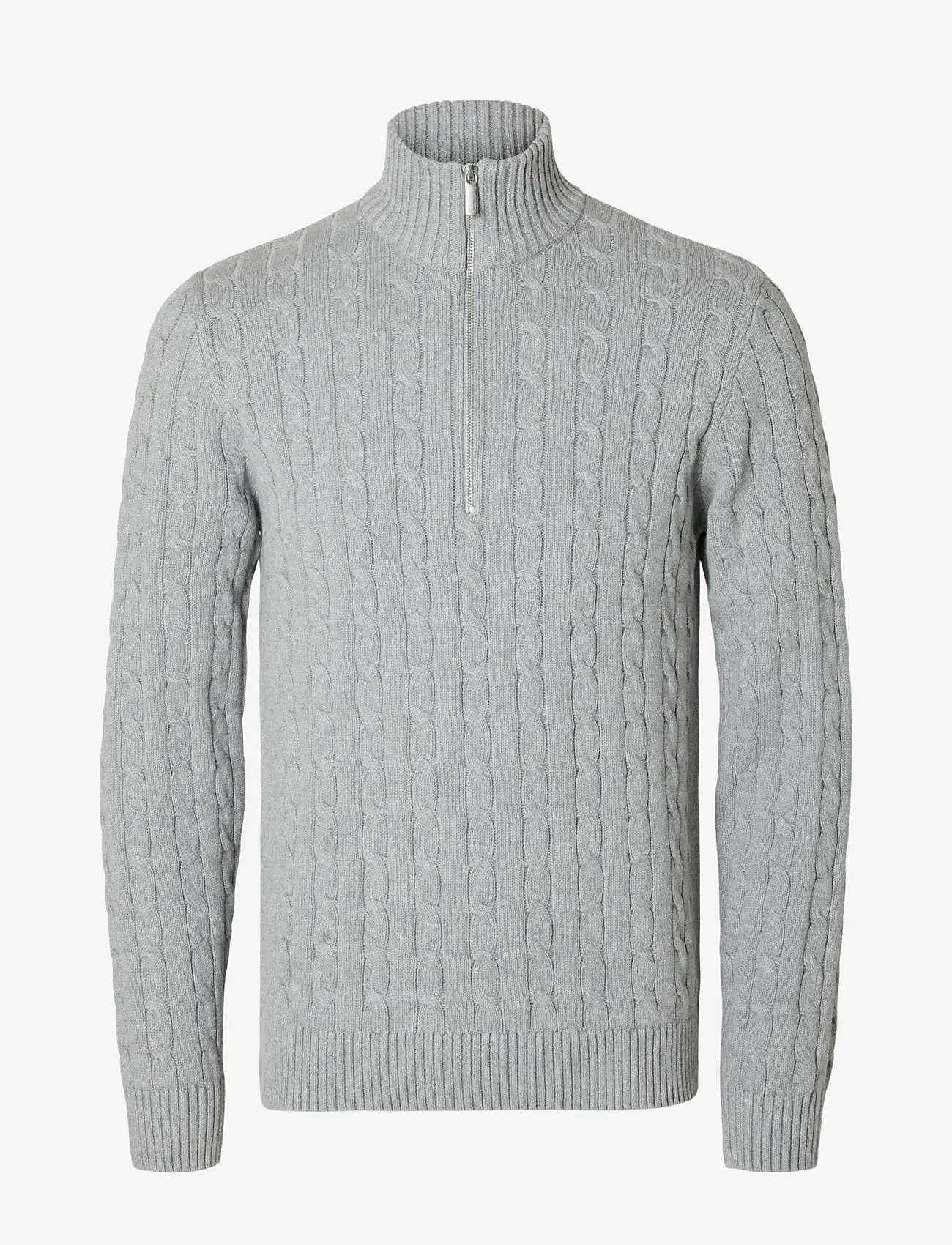 Selected - SLHRYAN STRUCTURE HALF ZIP - heren - medium grey melange - 0
