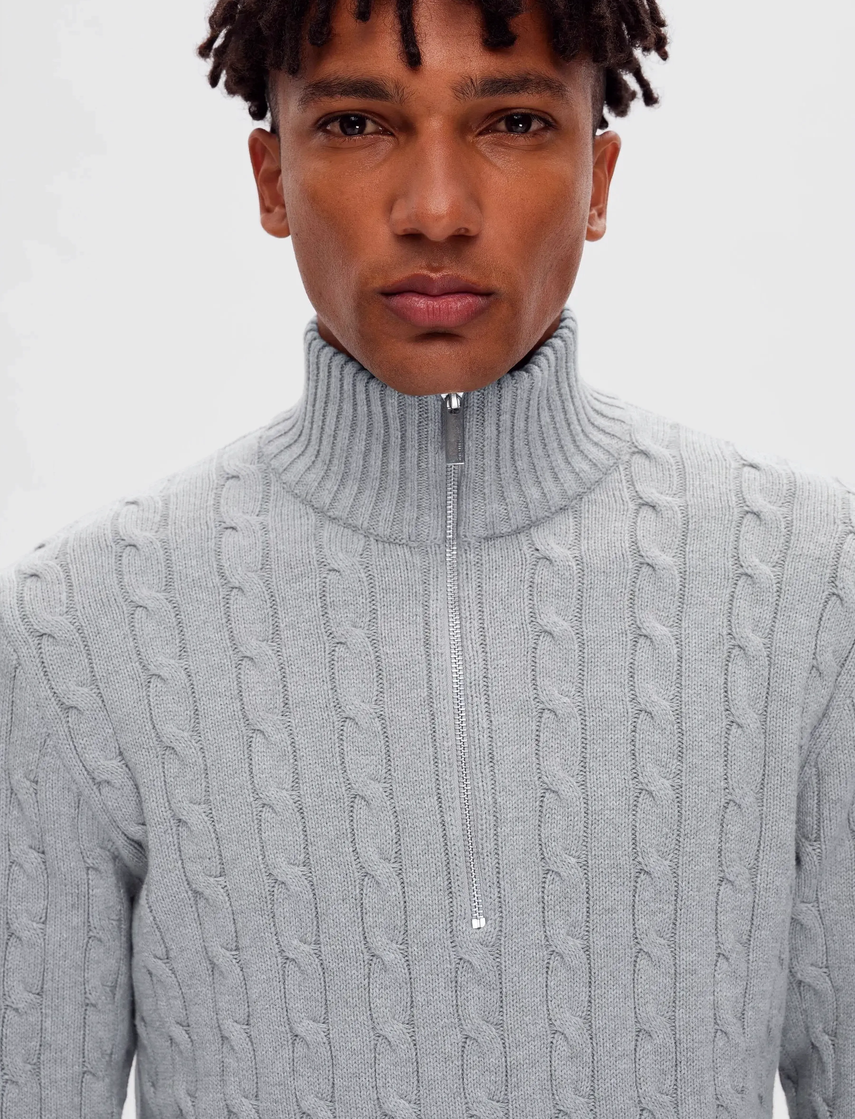 Selected - SLHRYAN STRUCTURE HALF ZIP - mænd - medium grey melange - 4