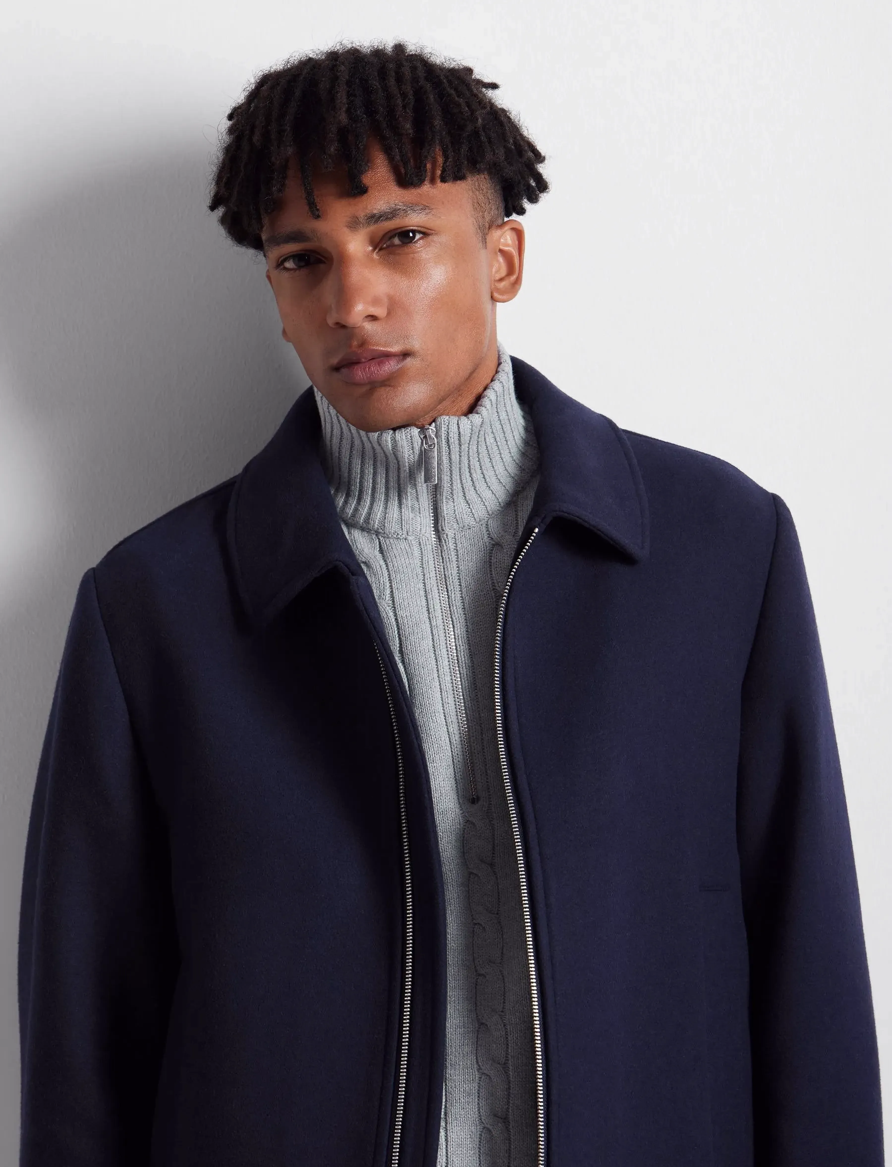 Selected - SLHRYAN STRUCTURE HALF ZIP - mænd - medium grey melange - 5