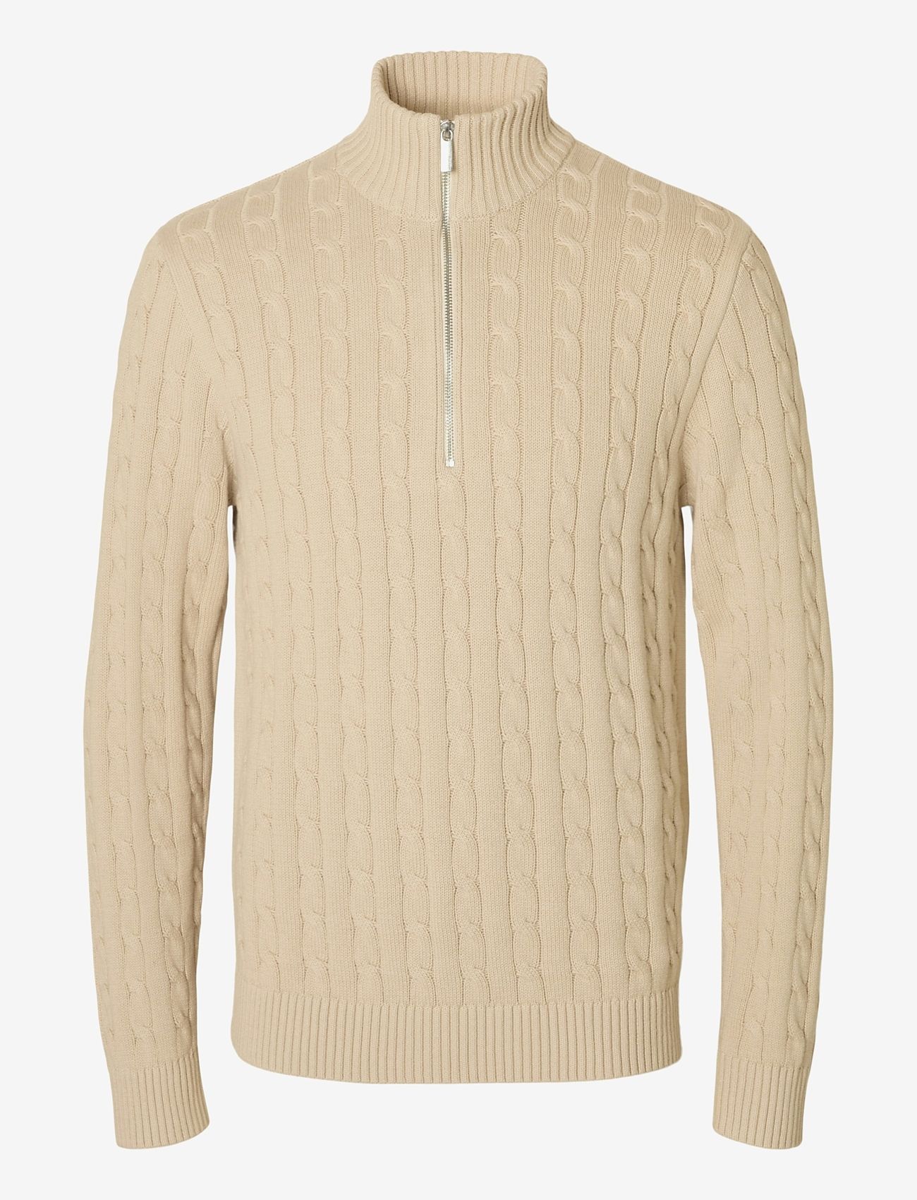 Selected - SLHRYAN STRUCTURE HALF ZIP - herbstliche kleidung - oatmeal - 0