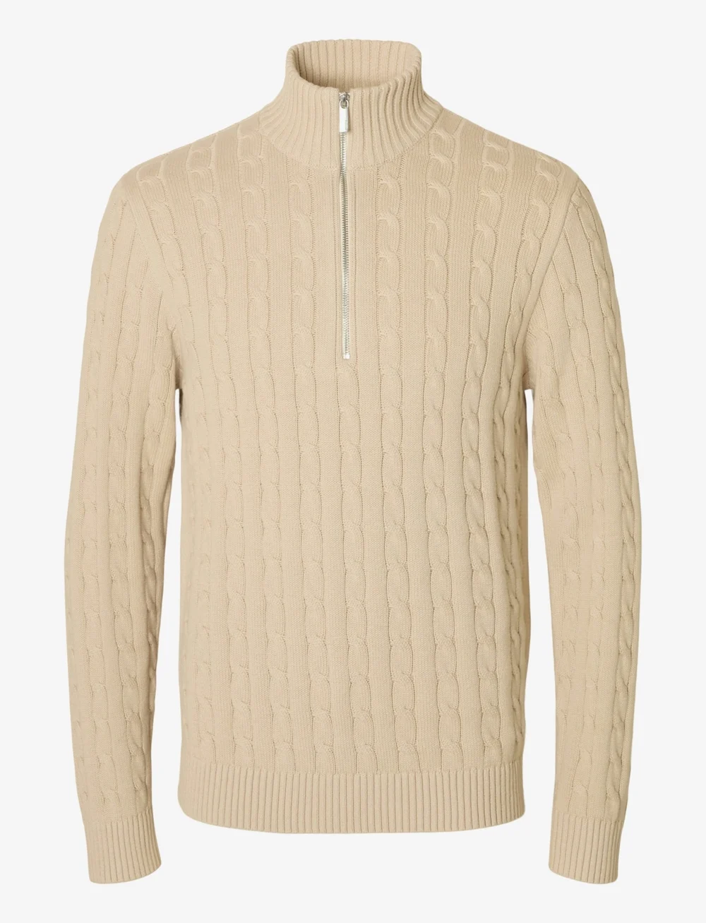 Selected - SLHRYAN STRUCTURE HALF ZIP - halfzip strik - oatmeal - 1