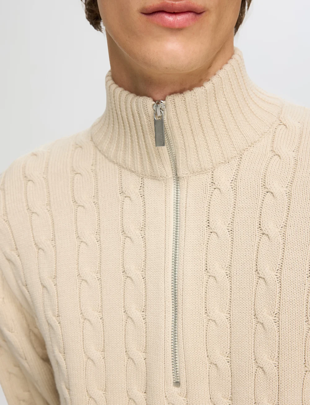 Selected - SLHRYAN STRUCTURE HALF ZIP - halfzip strik - oatmeal - 4