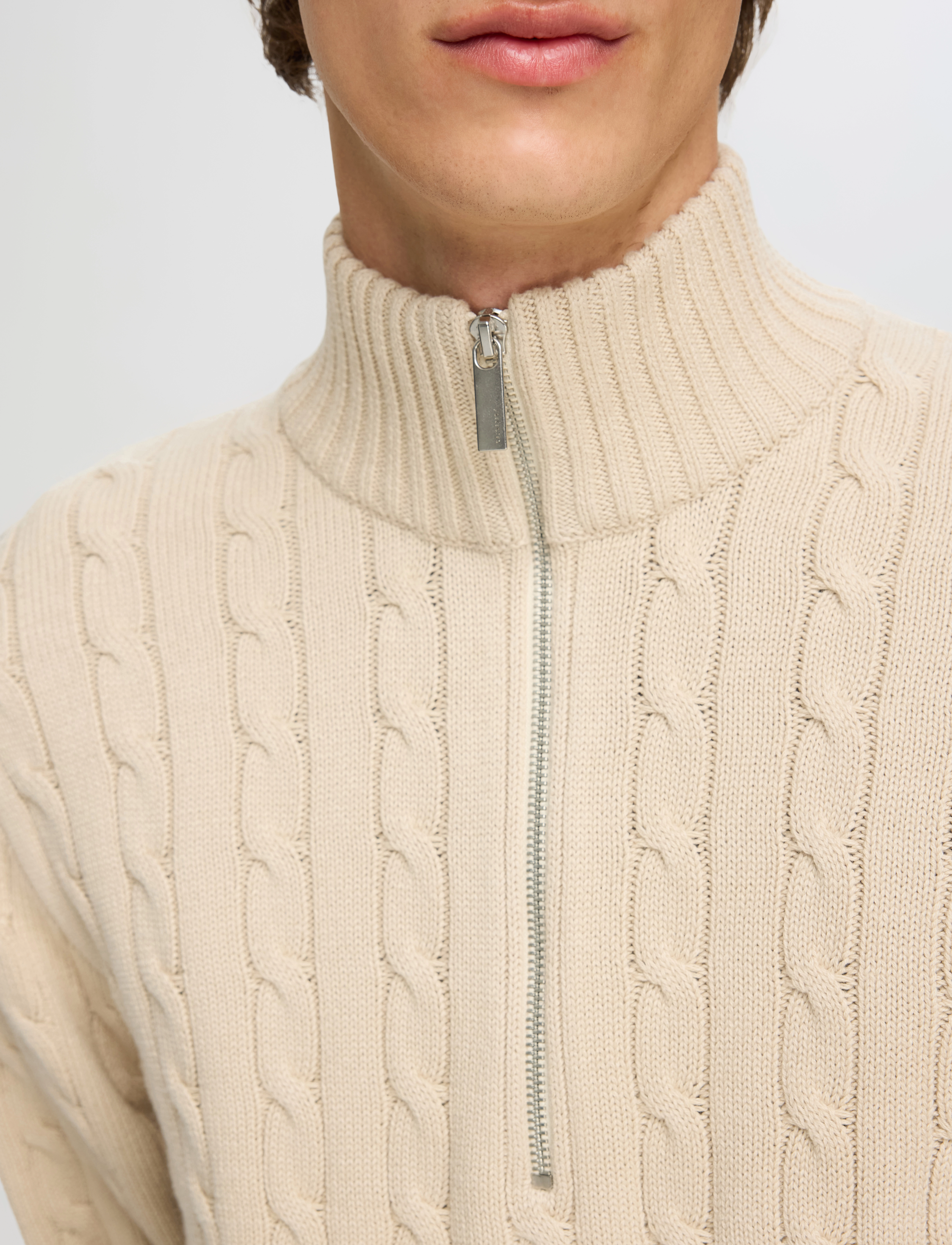 Selected - SLHRYAN STRUCTURE HALF ZIP - miesten - oatmeal - 4