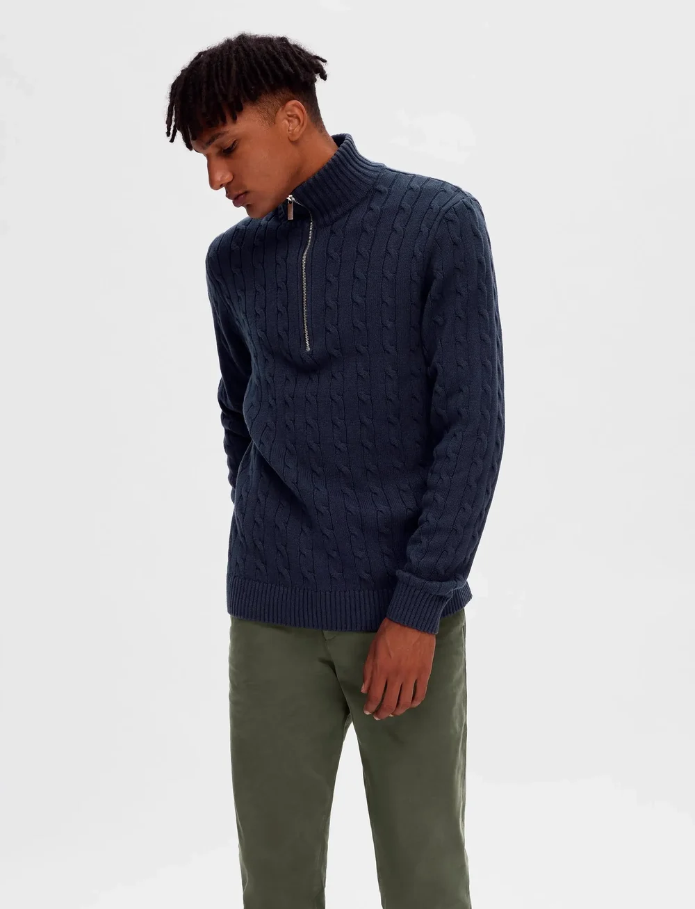 Selected - SLHRYAN STRUCTURE HALF ZIP - tõmblukk-kaelusega džemprid - sky captain - 2