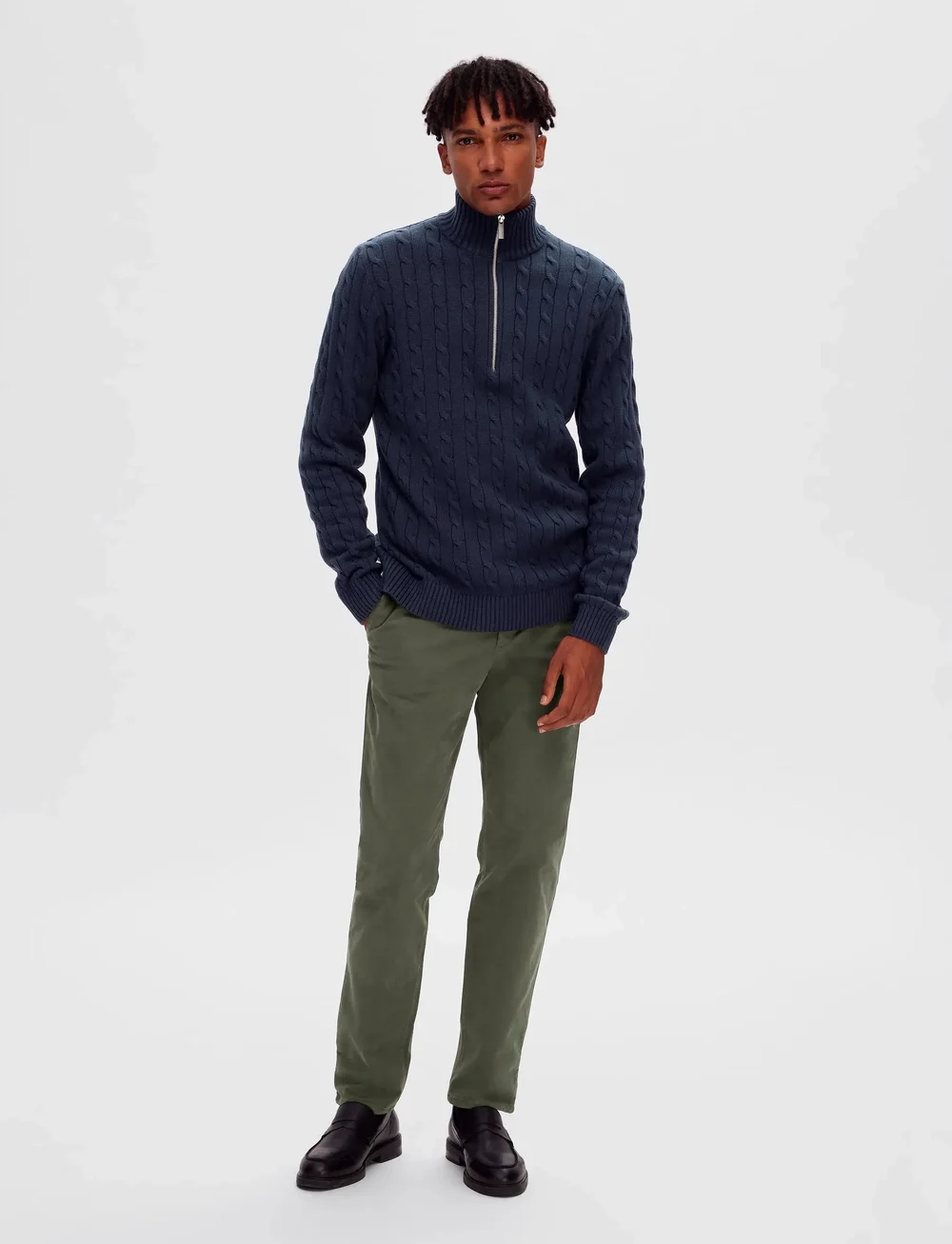 Selected - SLHRYAN STRUCTURE HALF ZIP - tõmblukk-kaelusega džemprid - sky captain - 4