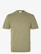 SLHBERG LINEN SS KNIT TEE NOOS - VETIVER