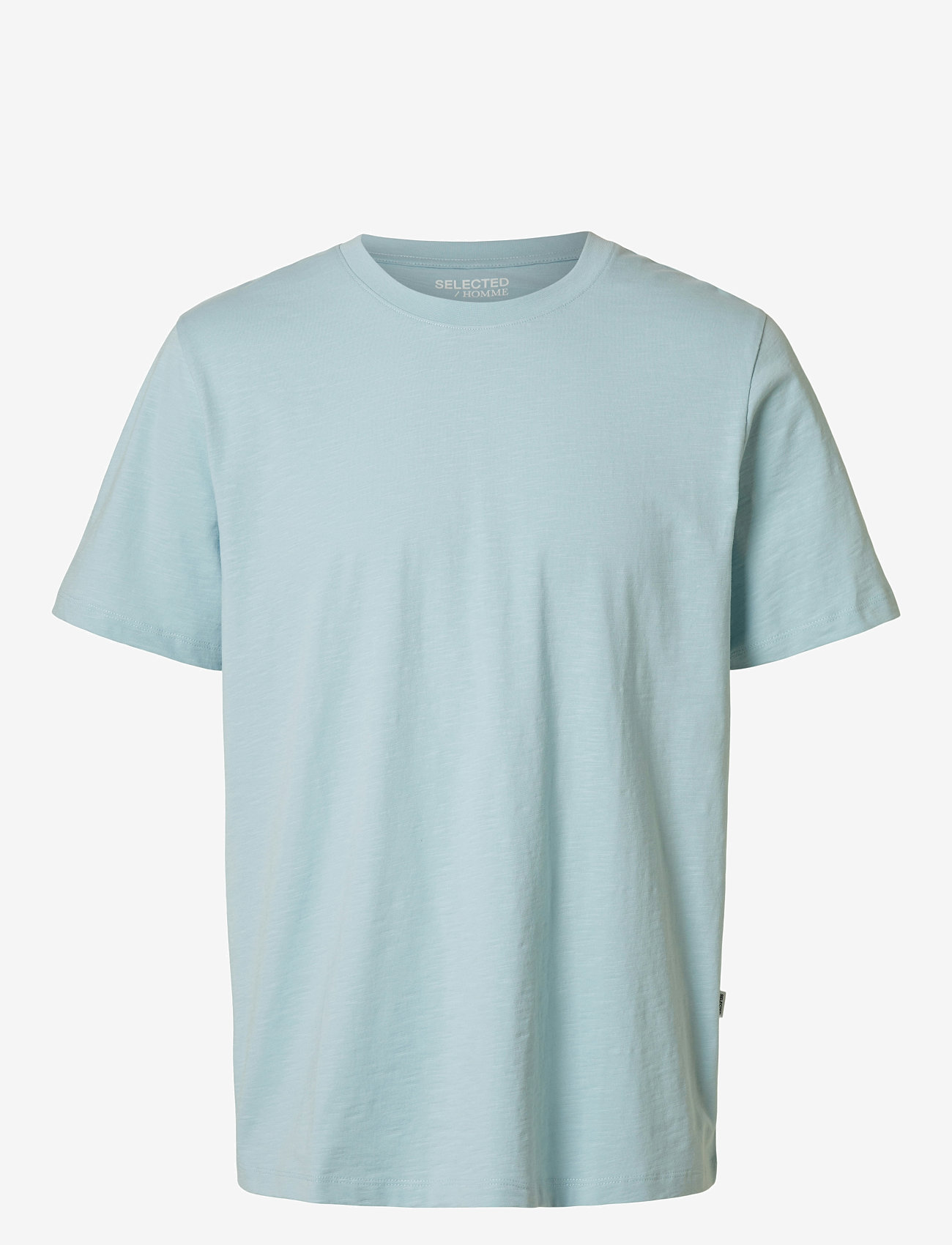 Selected - SLHASPEN SLUB SS O-NECK TEE NOOS - kurzärmelig - winter sky - 1