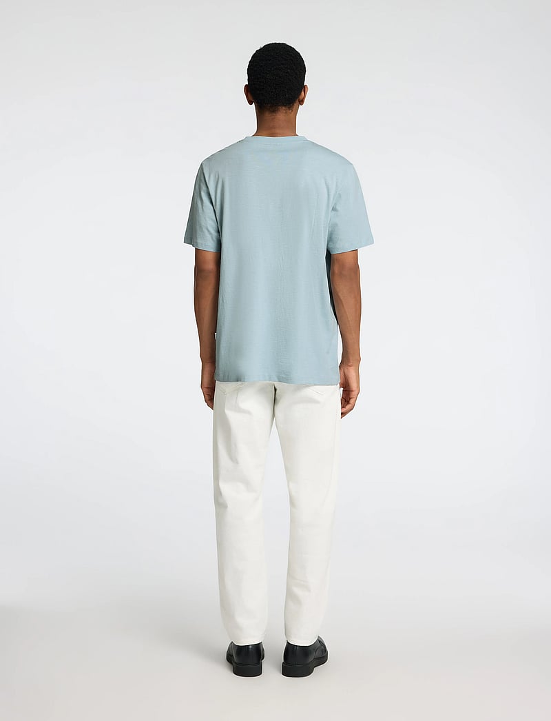 Selected - SLHASPEN SLUB SS O-NECK TEE NOOS - kurzärmelig - winter sky - 2