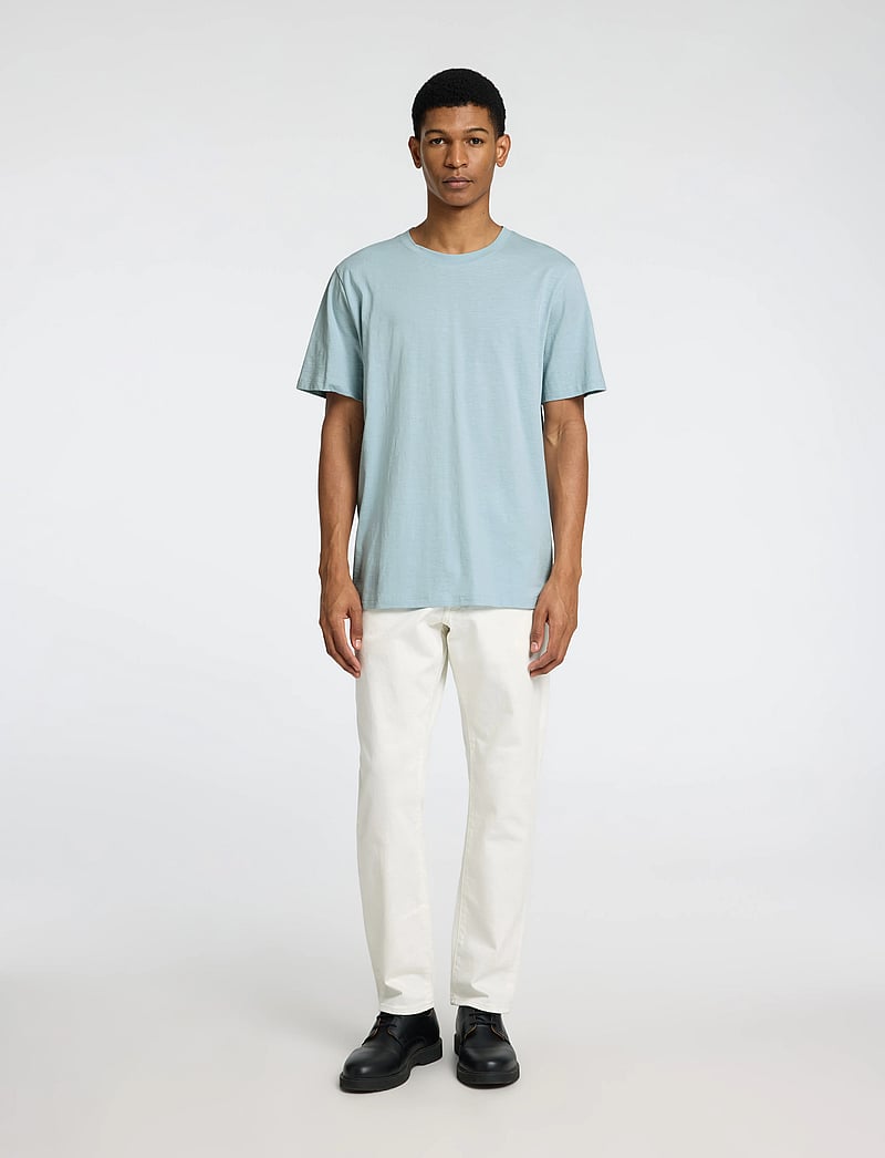 Selected - SLHASPEN SLUB SS O-NECK TEE NOOS - kurzärmelig - winter sky - 3
