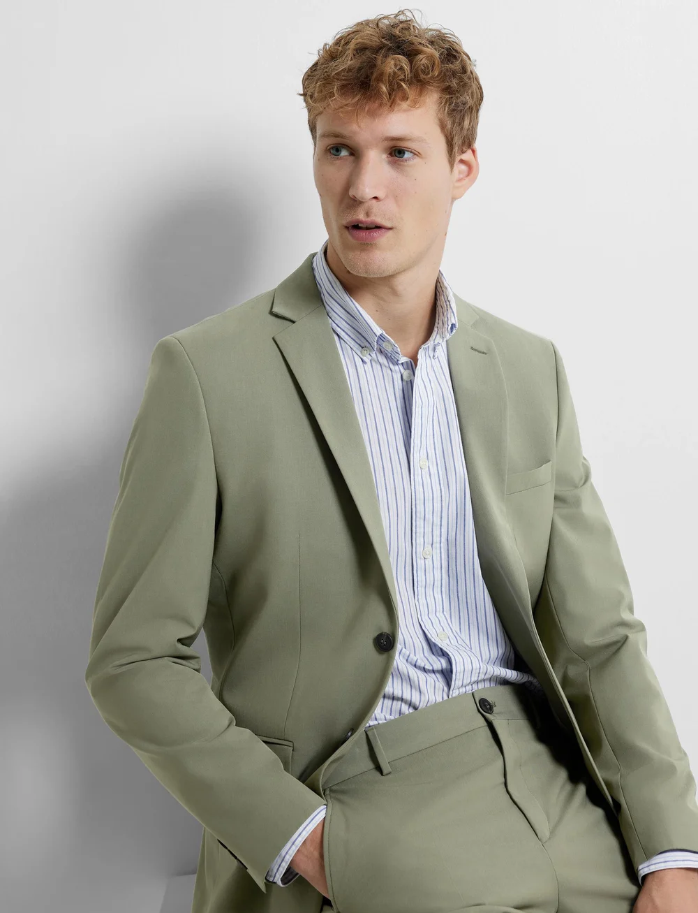 Selected - SLHSLIMRICK-POPLIN SHIRT LS NOOS - gestreifte hemden - bright white - 4