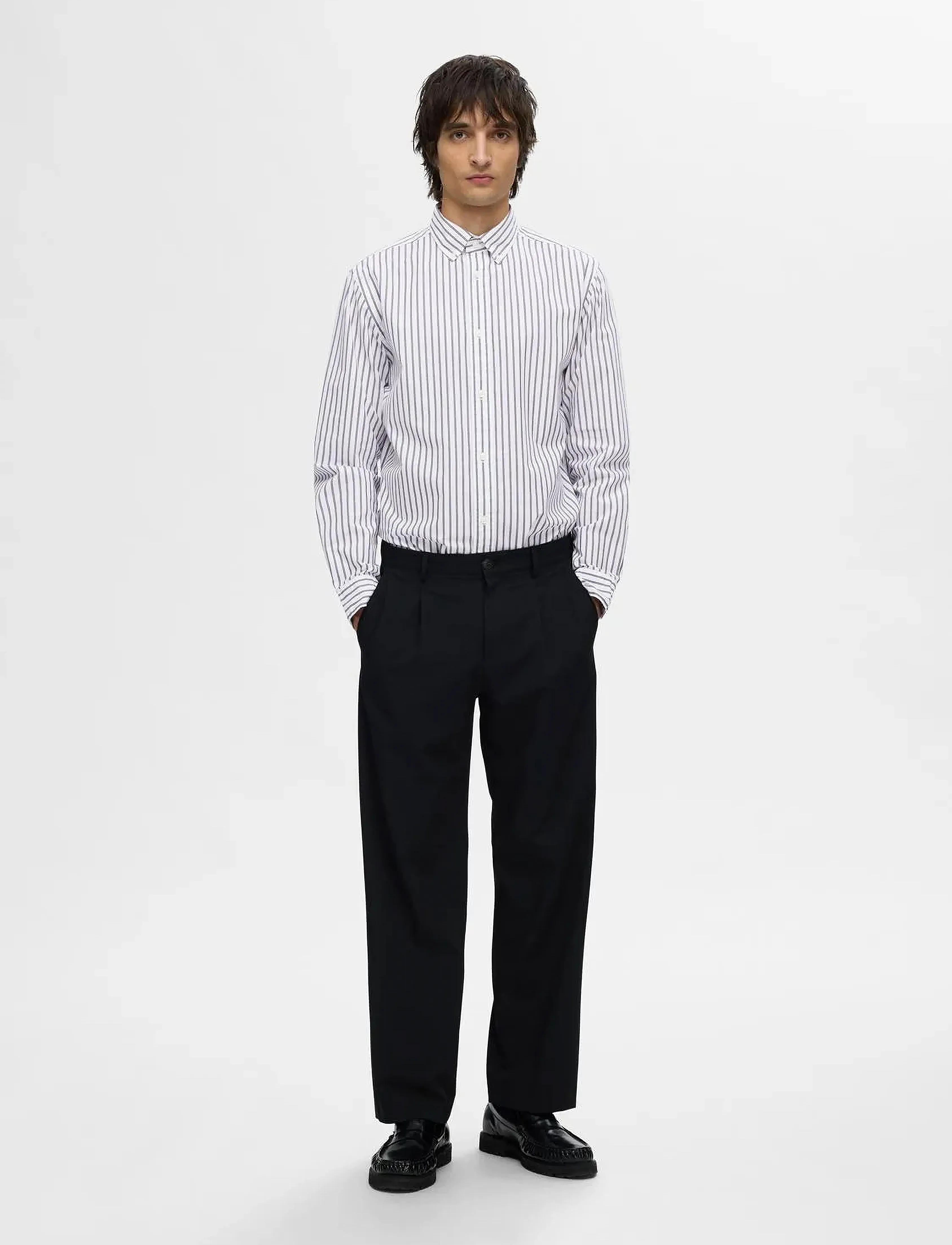 Selected - SLHSLIMRICK-POPLIN SHIRT LS NOOS - bright white - 3
